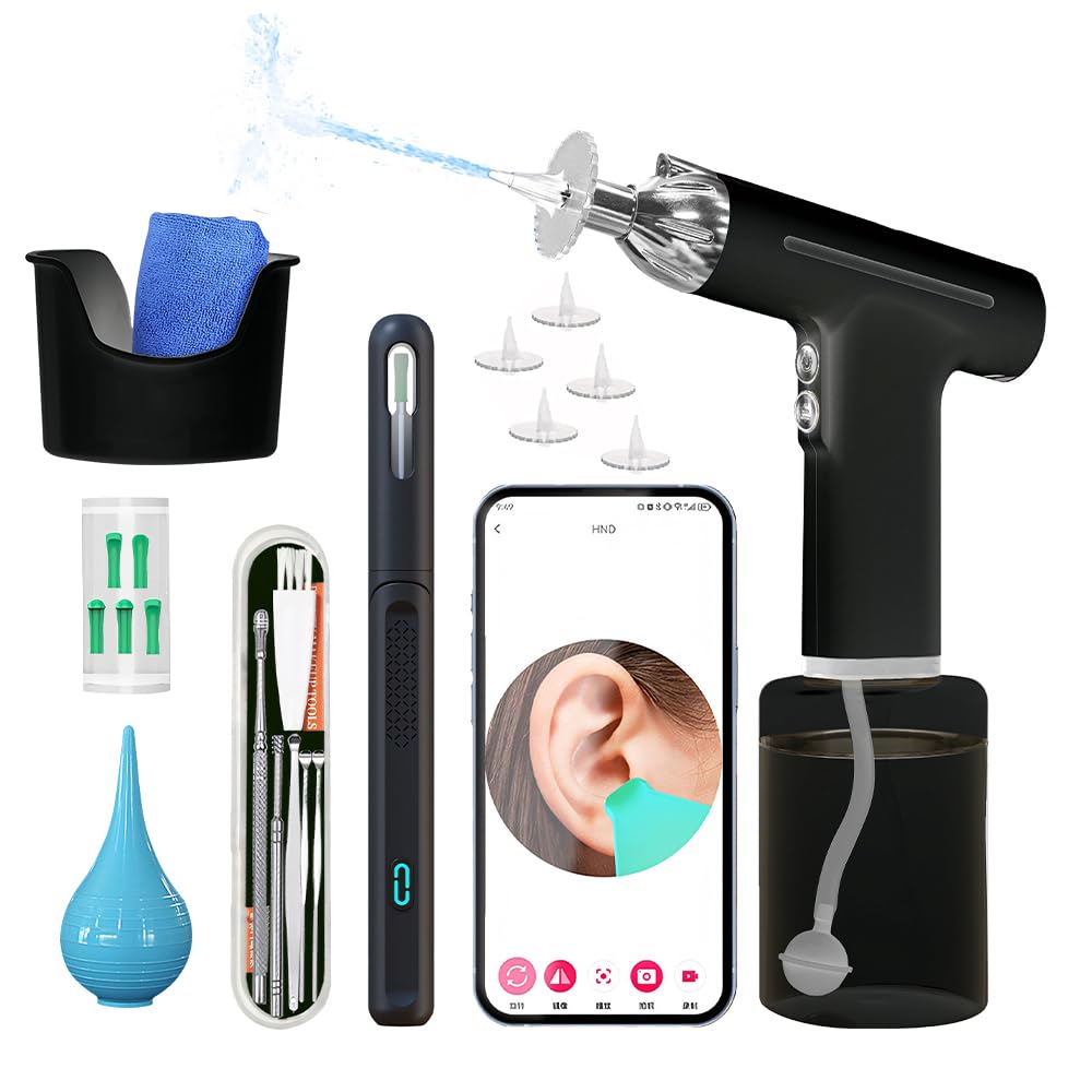 BAUSATZ Ear Wax Removal Tool, Ear Cleaning Kit, Ear Irrigation Flushing System, Ear Wax Removal Endoscope Otoscope,Safe and Effective Ear Flush Kit with Ear Cleaner