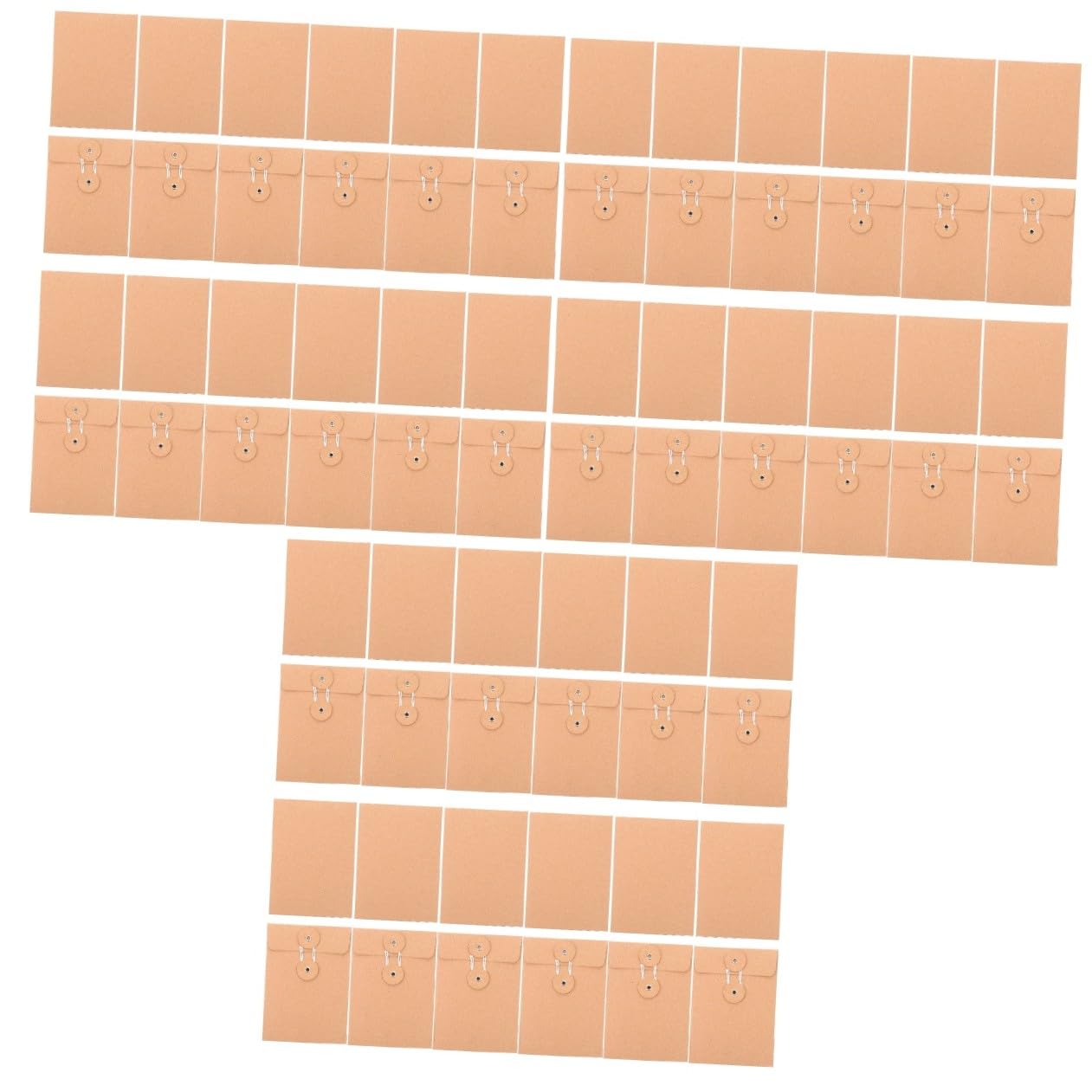 NUOBESTY 75pezzi Buste Carta Kraft Con Chiusura Cordoncino Porta Documenti Retrò Per Ufficio e Scuola Per Fatture e Archiviazione Di Materiale Cartaceo