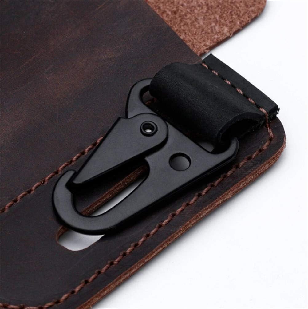 EDC Leather Sheath Organizer, Leather Belt Loop Waist Multitool Sheath with Key Holder, Leather EDC Pocket Organizer with Pen Holder, Flashlight Sheath, Mini Tools