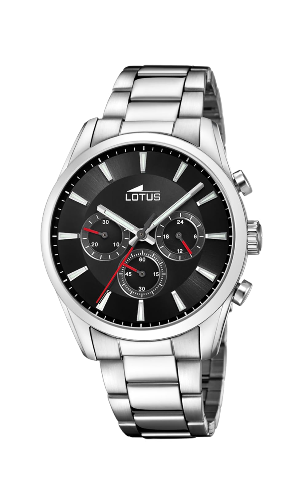 LOTUS Orologio Uomo Analogico Acciaio Inox 316L Argento - Quarzo - Cronografo - Vetro Minerale - Impermeabile 5 ATM 18579/3 Special Prices