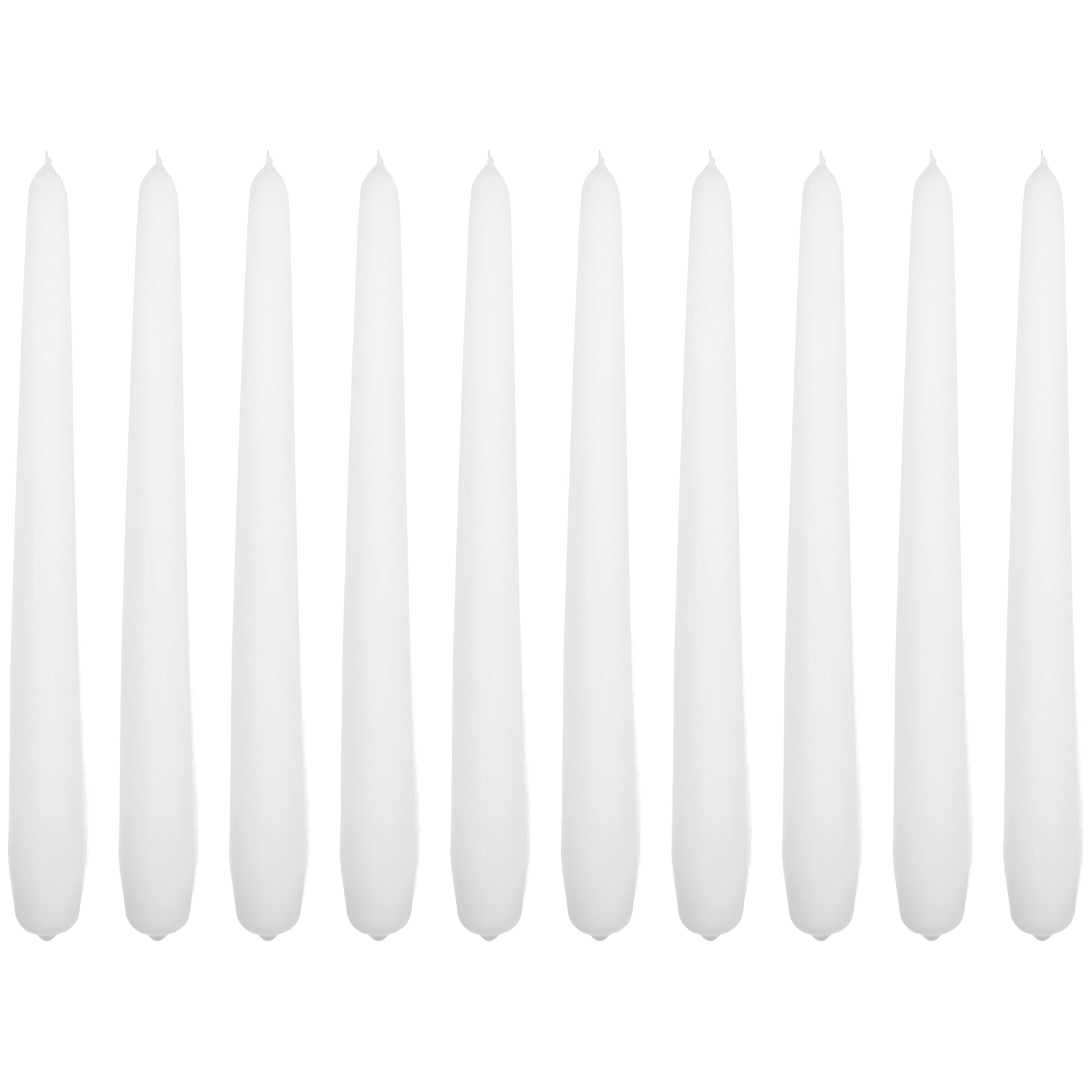 SolaDirect Tapered Dinner CandlesPack Of 10UnscentedLong Burning Time24 Cm / 19.45" (WhiteMatt) from B&Q