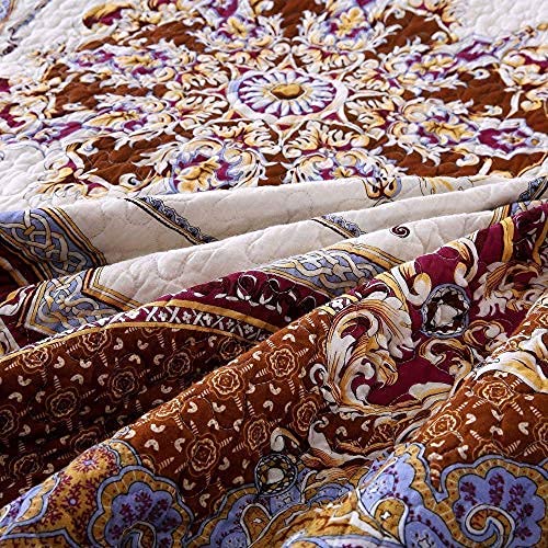 Couverture polyvalente matelassée brodée en coton lavé pour lit double cocooning - 2