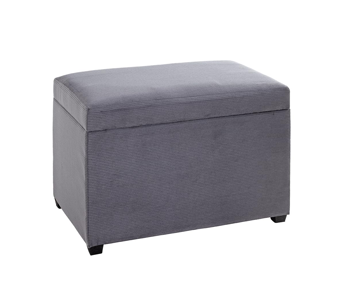HAKU Sitztruhe grau, MDF, Textilgewebe Cord - Maße: B 58 cm x H 42 cm x T 39 cm, Style: Modern