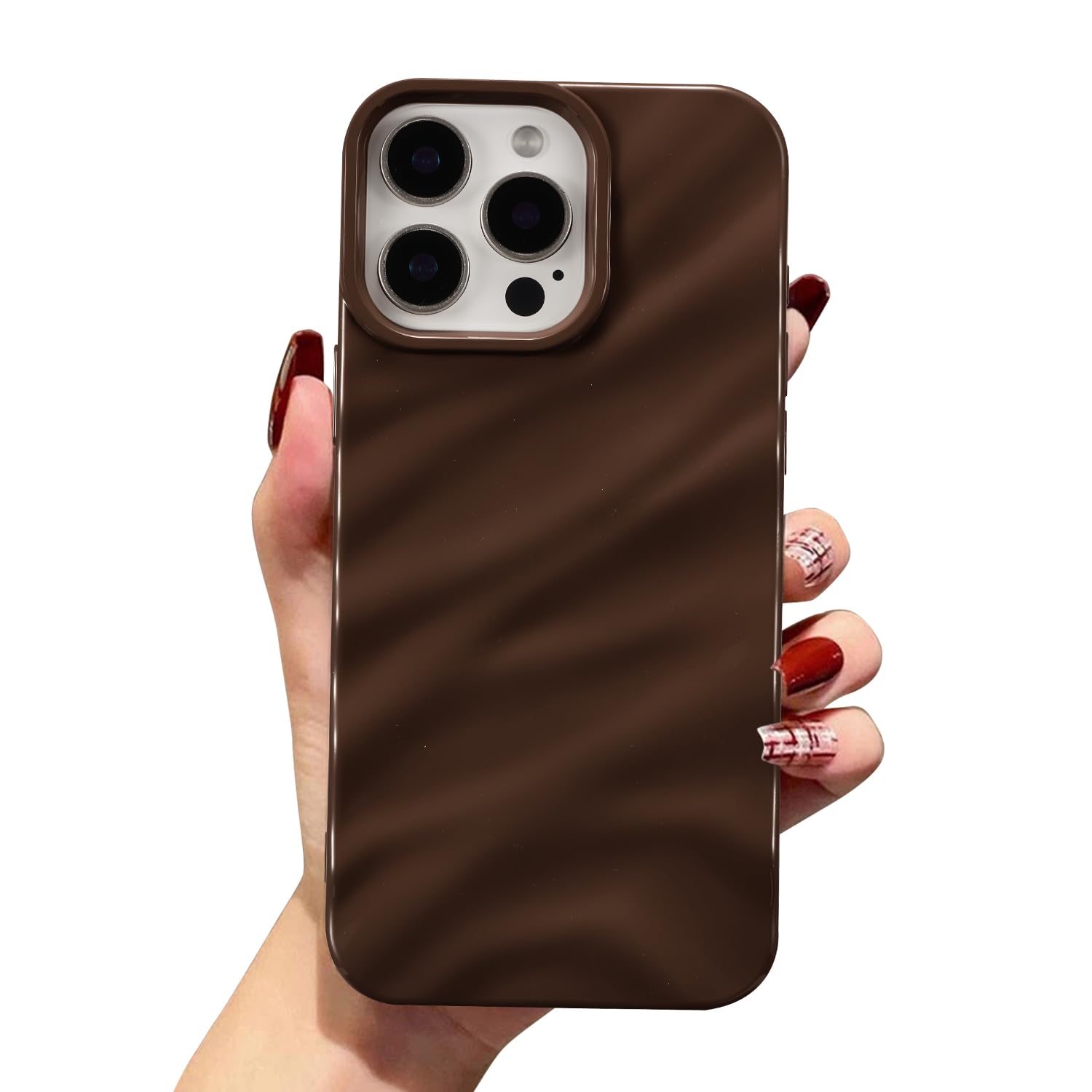 QLTYPRI Compatible with iPhone 16 Pro Max Case, Cute Wave Water Ripple Pattern Case for Girls Women, Slim Satin Glossy Soft Silicone TPU Bumper