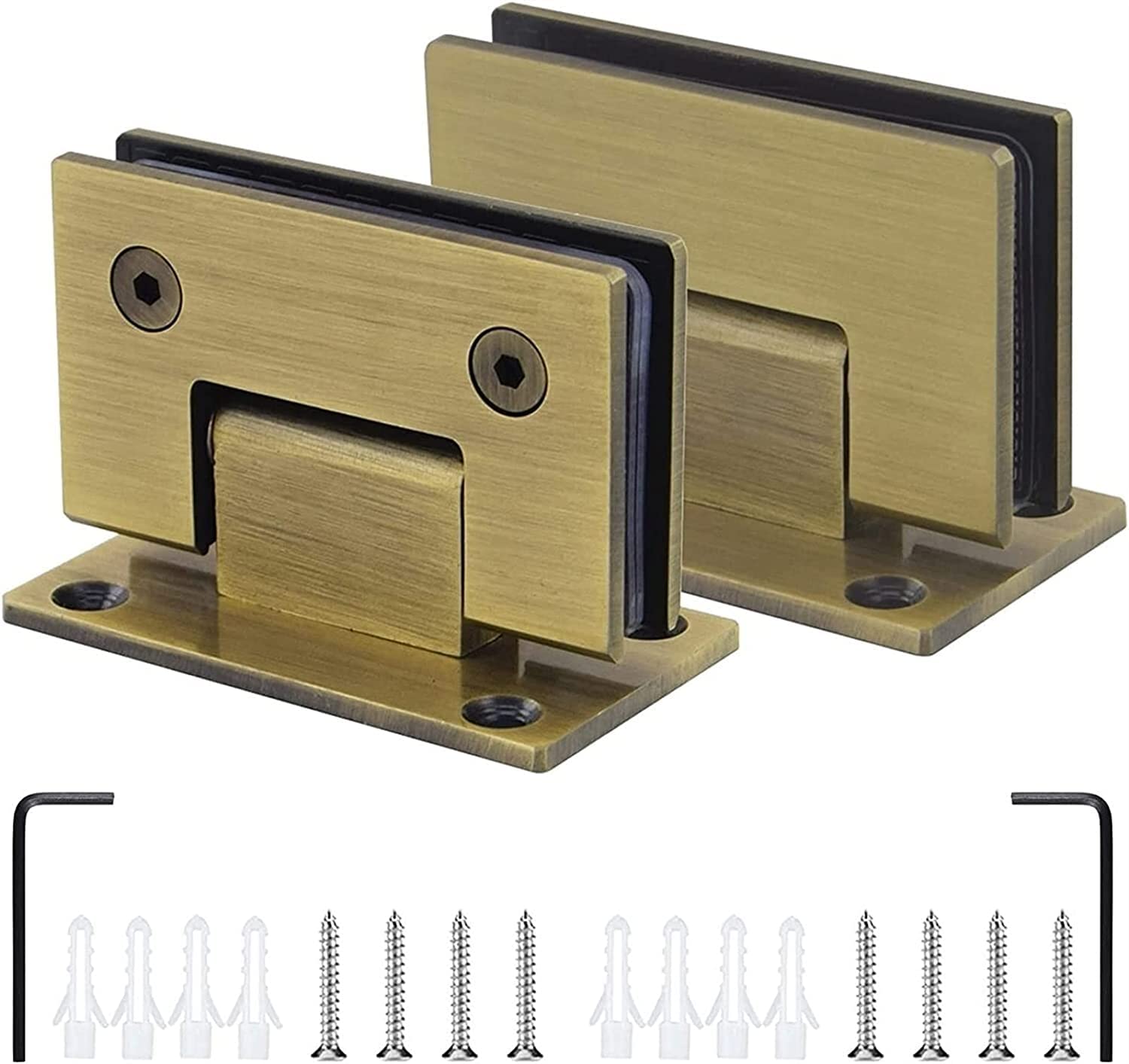 Dimeiyan One Color 2 Pcs Bronze 90° Swing Door Shower Hinges, 304 Stainless Steel Glass, 8-12Mm Two-Way Bathroom Clamp