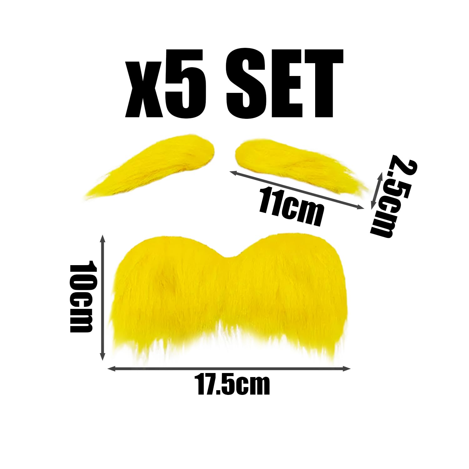 EHFOGJ 5 Sets Of Yellow Beard Eyebrow Suits, Fun Cosplay Dress-Up Props, Funny Shape Dress-Up Accessories - Image 2