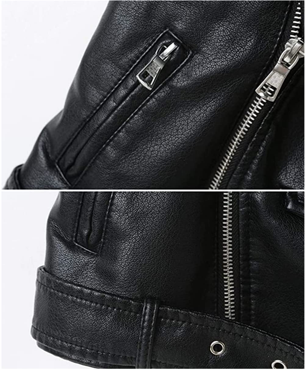 Veste en Simili Cuir sans Manche Enfant - Blouson Motard avec Fermeture éclair asymétrique - Manteau Printemps Automne Garçon Filles