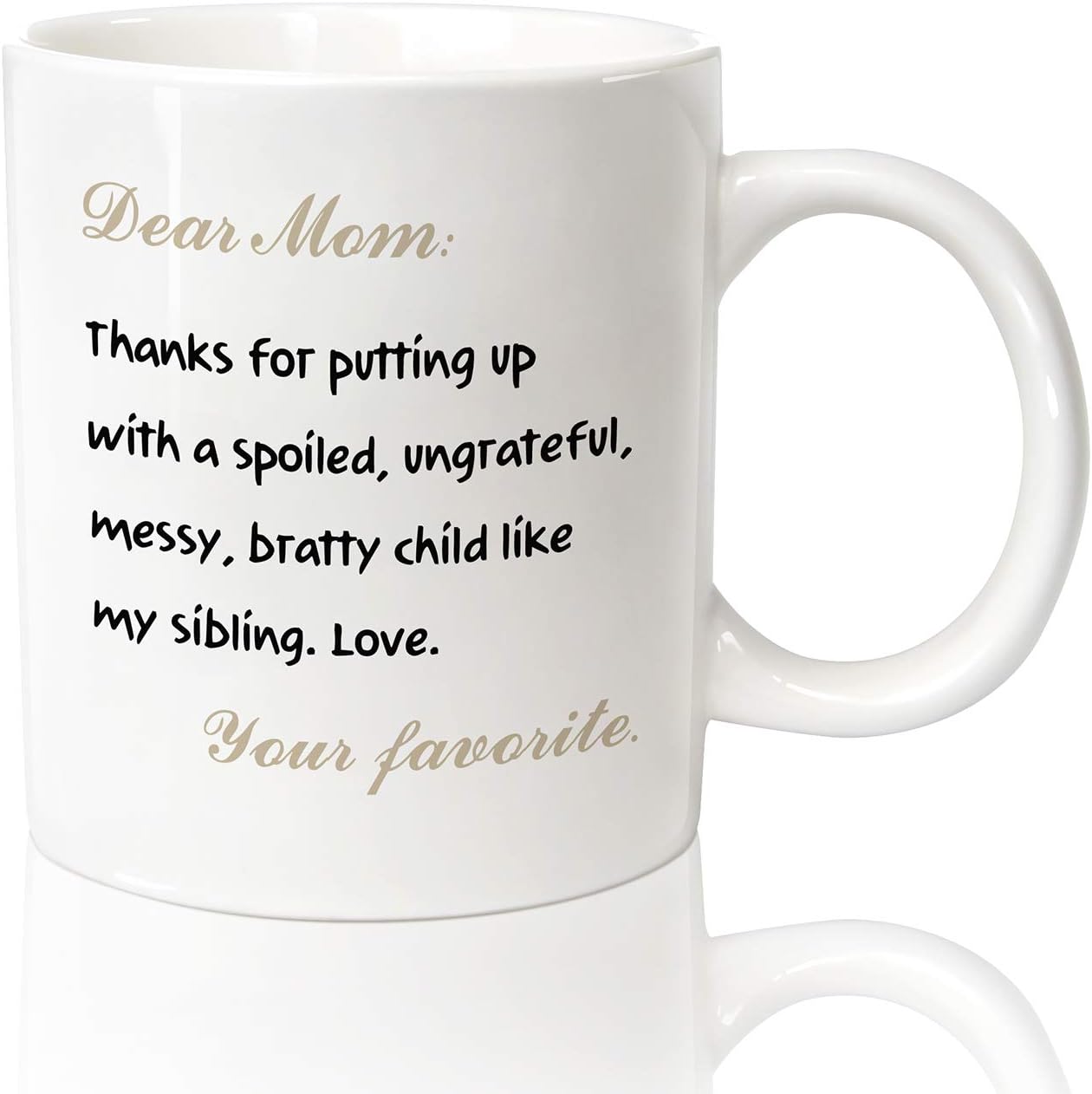 Big Sale Coffee Mug Funny Gag Mom Present Best Mom Gifts Idea From Daughter, Son, Kids - Inspirational Novelty Birthday Christmas Gift Fun Cup for Mom, Porcelain Tea Cup Gift Package White 11 Oz