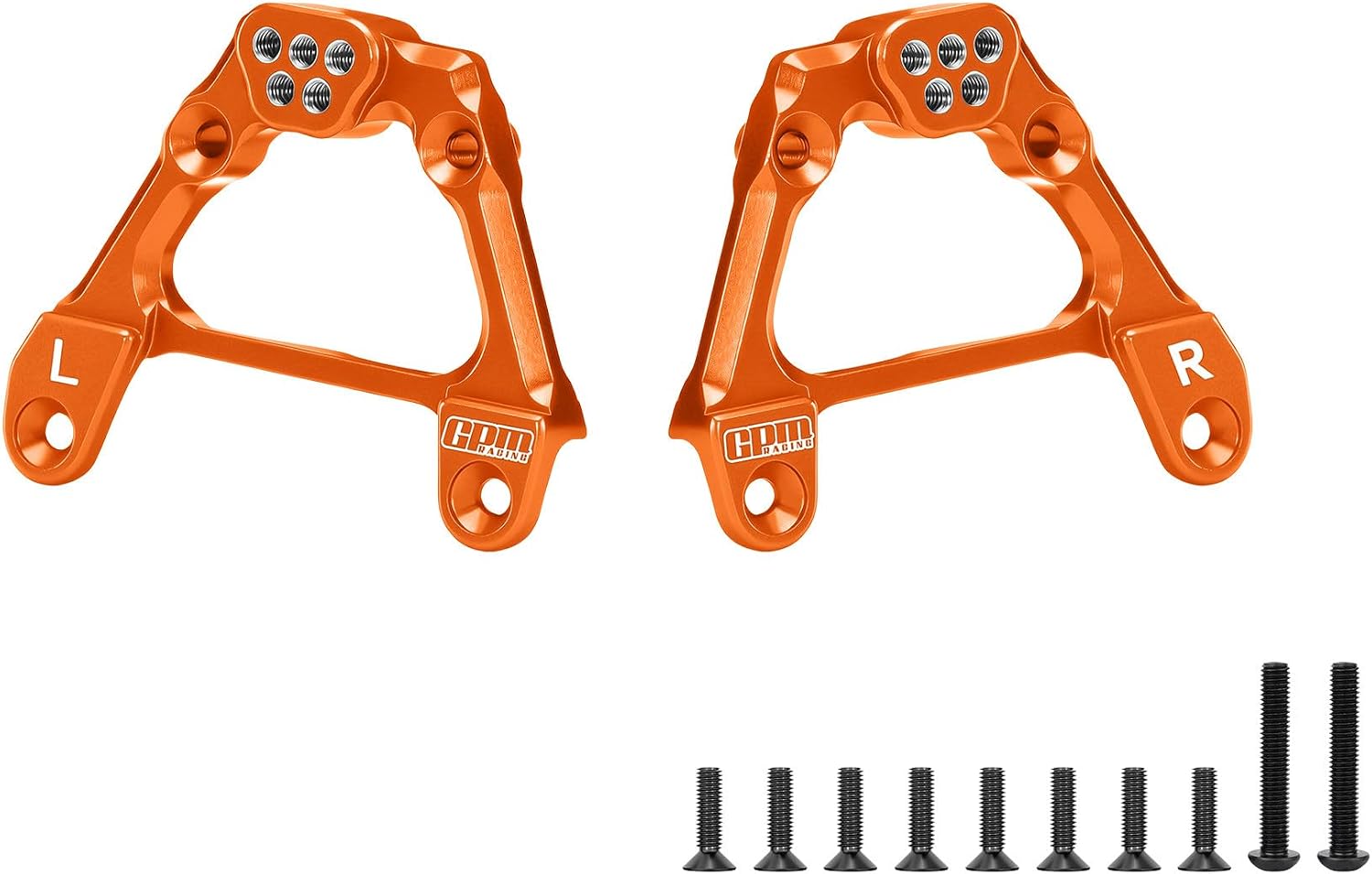 GPM Adjustable Rear Shock Towers Alloy 6061-T6 Upgrades for Axial SCX10 III Jeep Wrangler Bronco Gladiator CJ-7 RC Crawler (Black)