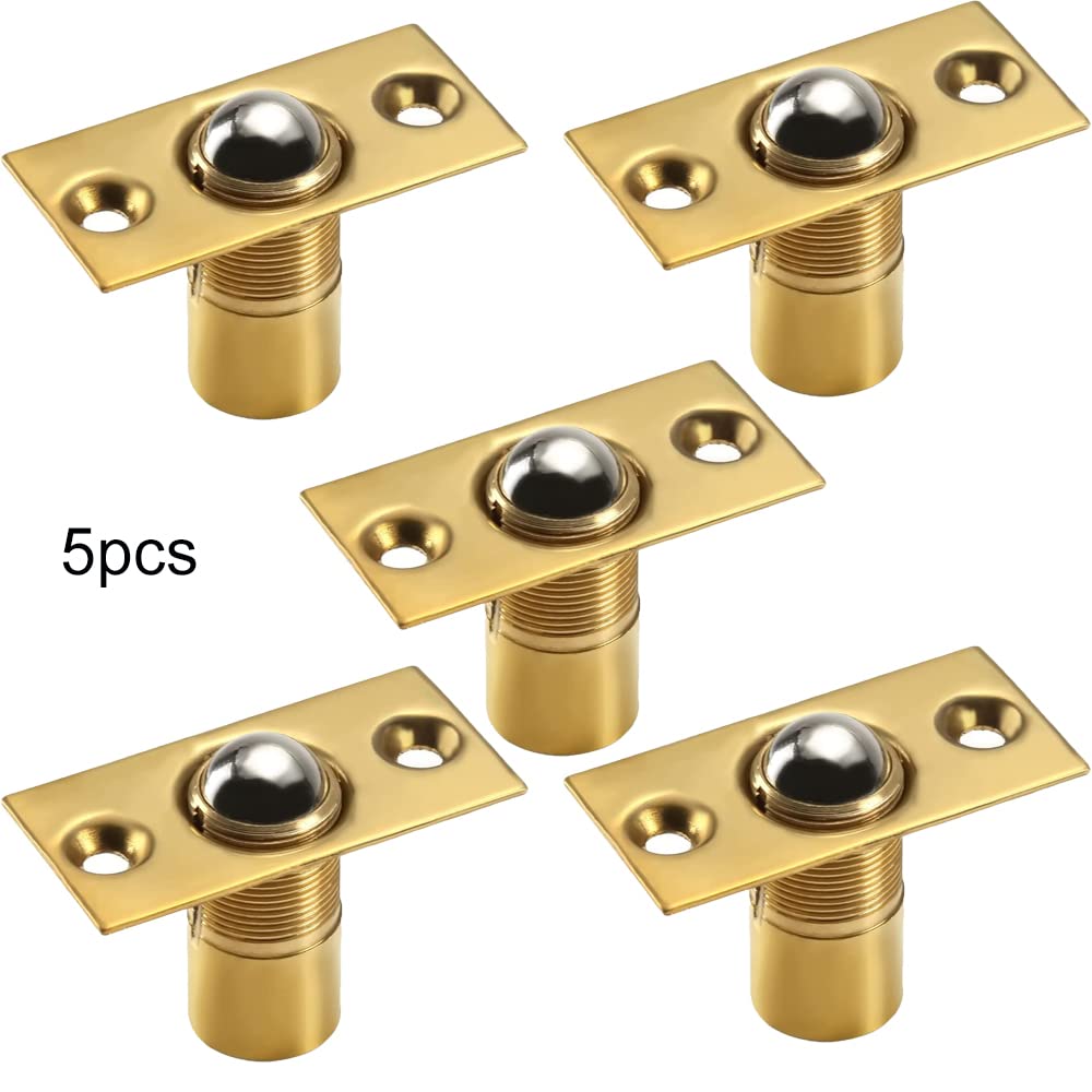 Türkugelschnäpper für französische Türen, verstellbar, 5,4 cm Länge, goldfarben, 5 Stück