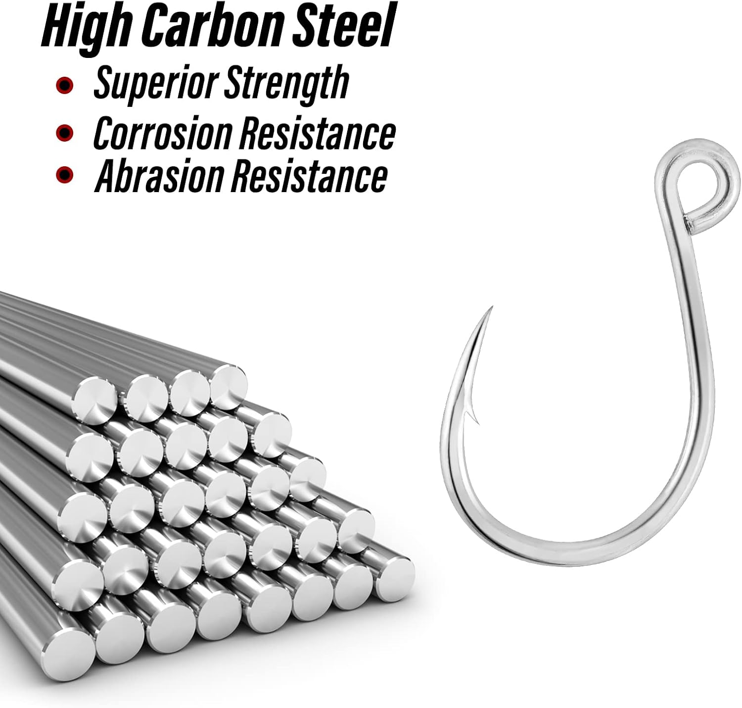 Dr.Fish 30 Pack Single Replacement Hooks for Hard Lures Inline Fishing Hooks High Carbon Steel Spinner Jerkbait Crankbait Popper Walking Bait Plugs