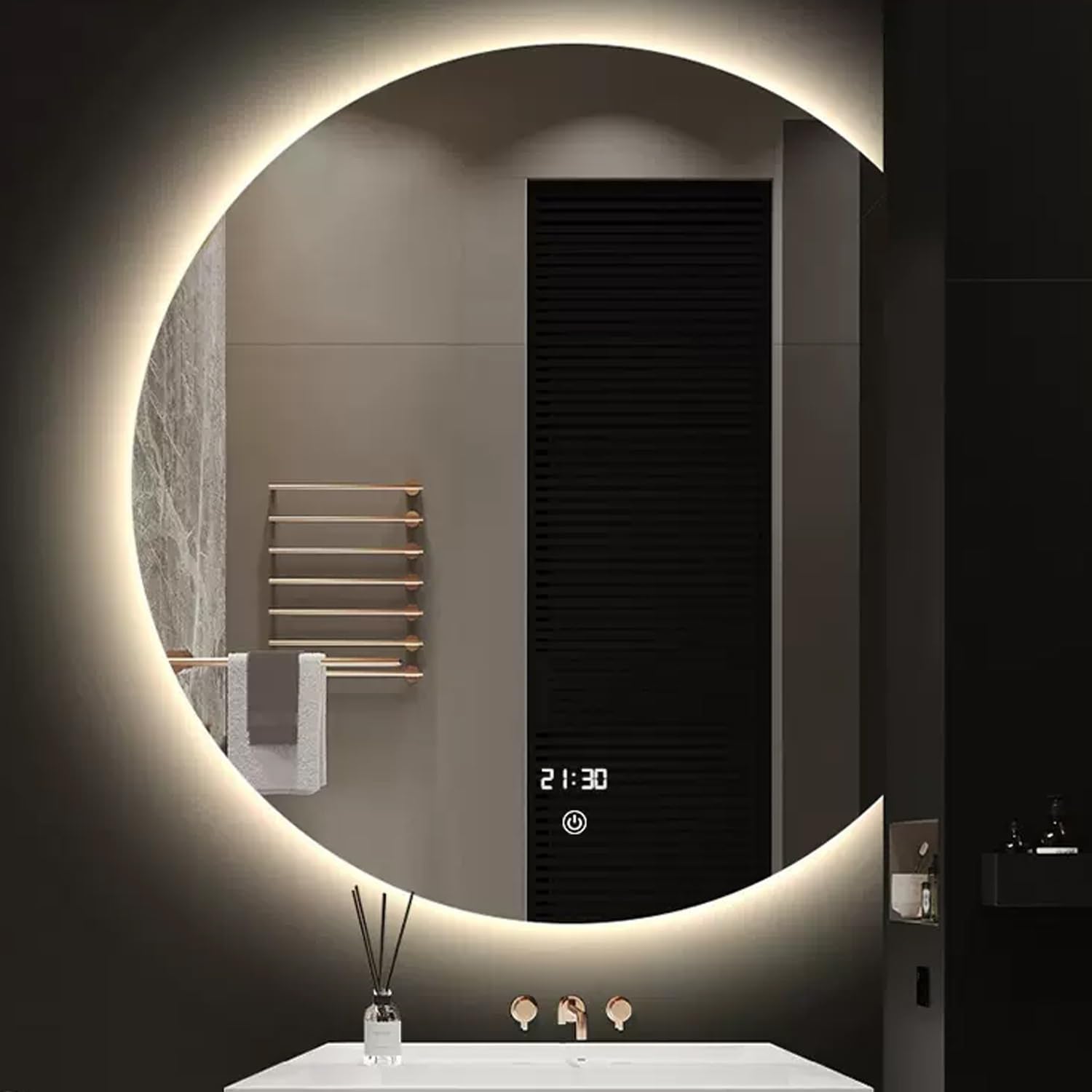 Miroir de salle de bain rétroéclairé DEL 101,6 cm miroir anti-buée