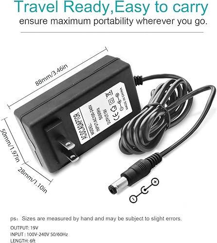 Miniatura 8 de Cable de alimentación de cargador de 19 V CA CC compatible con Eufy RoboVac 11S 12 15C 25C 30C 35C, Pure Clean PUCRC 15 25 26B 90, Coredy Robotic