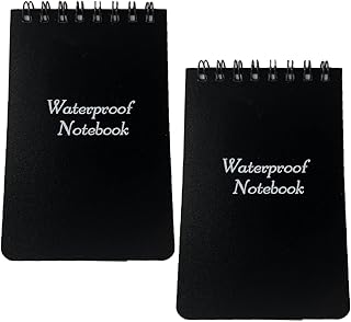 2pcs Waterproof Notebook, 3 x 5" Police Notepad, Write in The Rain Pocket Notebook, All-Weather Memo Paper Notepad with Cover. …