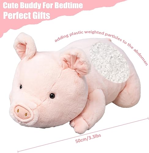 Miniatura 8 de Animales de peluche con peso, de cerdo con peso de 5 libras, animales de peluche con peso de cerdo rosa, almohada para abrazar, regalos para niños y