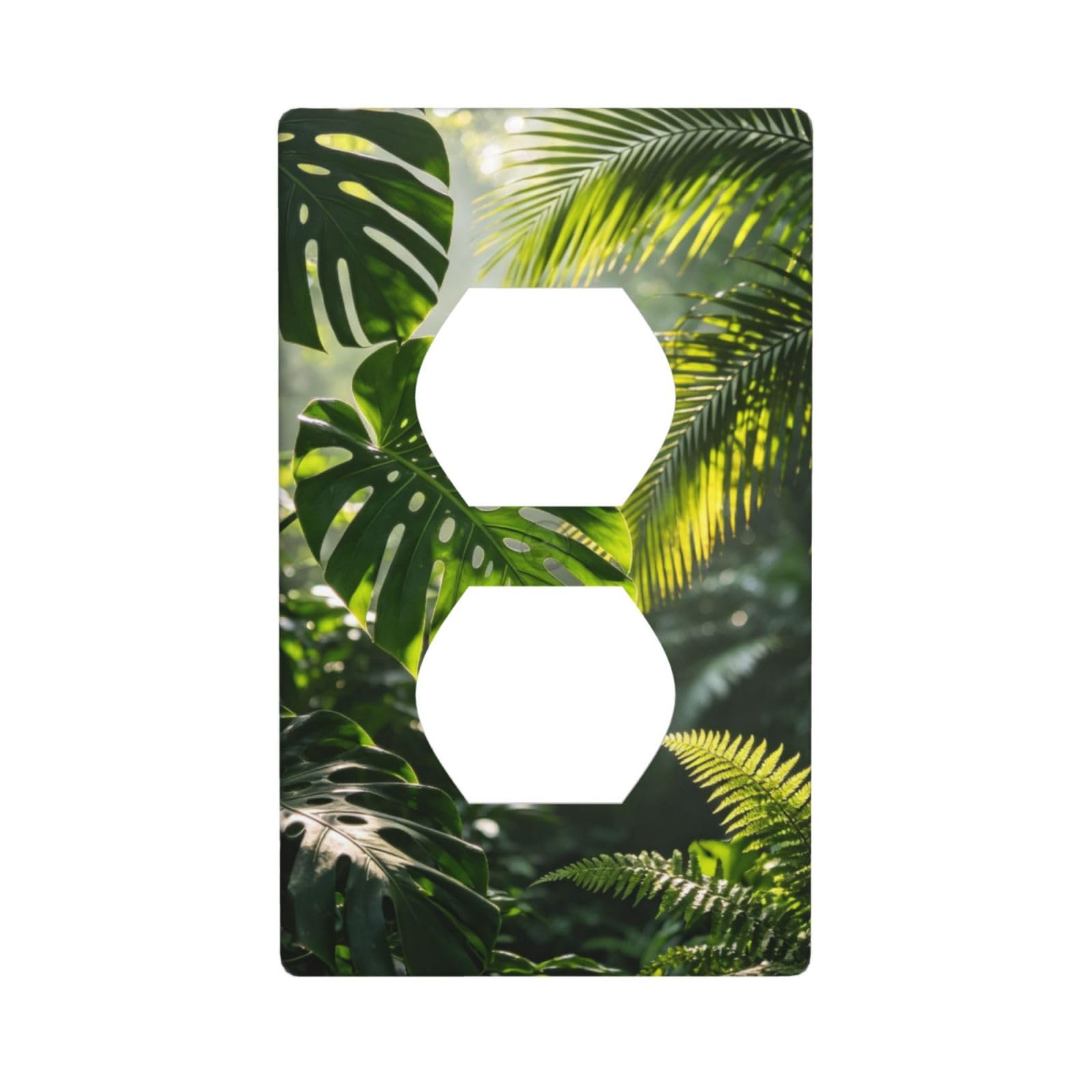 Green Rainforest Art Decorative Switch Plate Cover-Unbreakable Polycarbonate Wall Plate for Home Office, 1 Gang with Screws