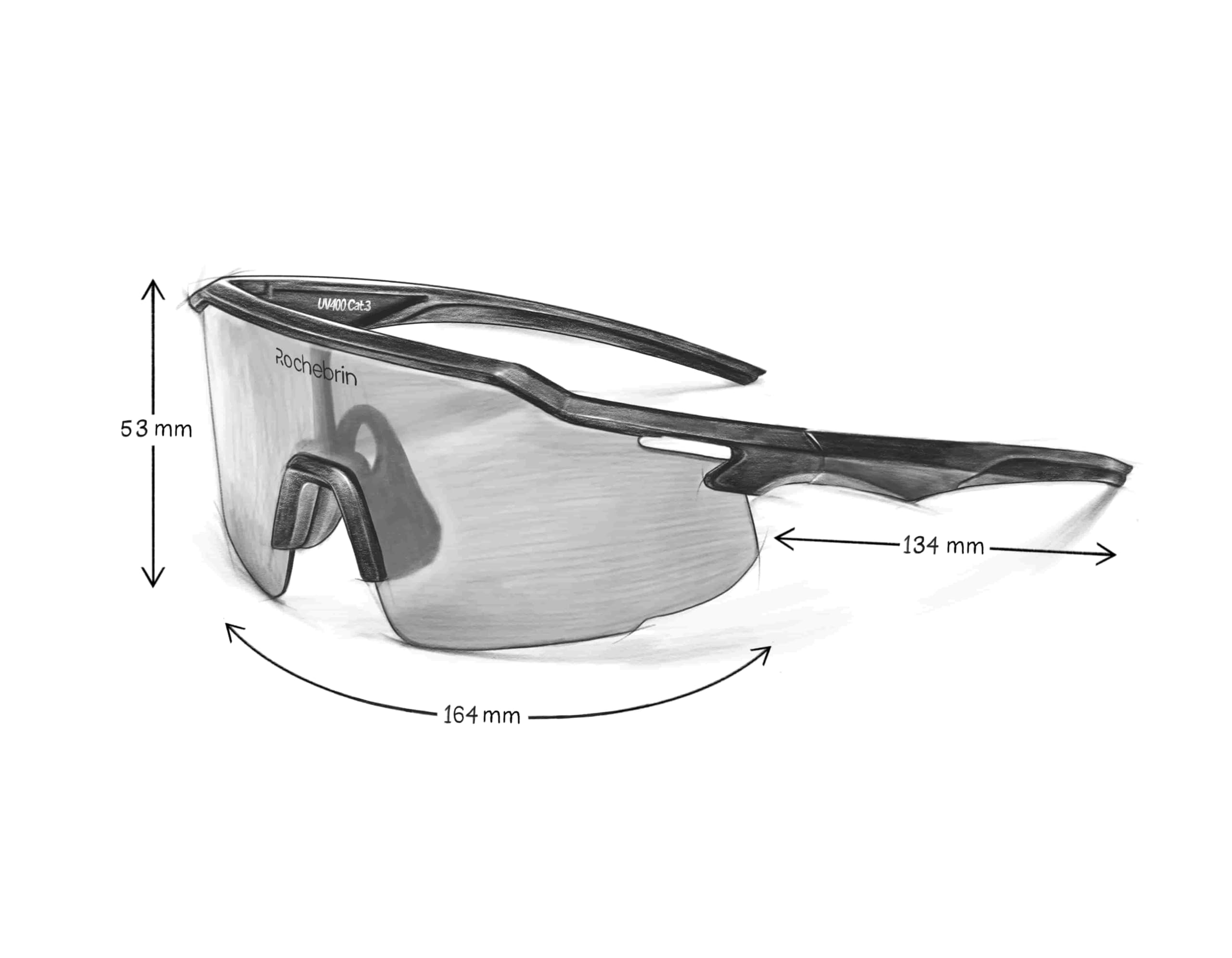 Fitrax Lunettes de Soleil Sport Homme Femme - Protection UV400 Catégorie 3 - Ultra Légères 23g - Verres Polycarbonate flexibles - Idéal Cyclisme, Running, VTT - Antidérapantes