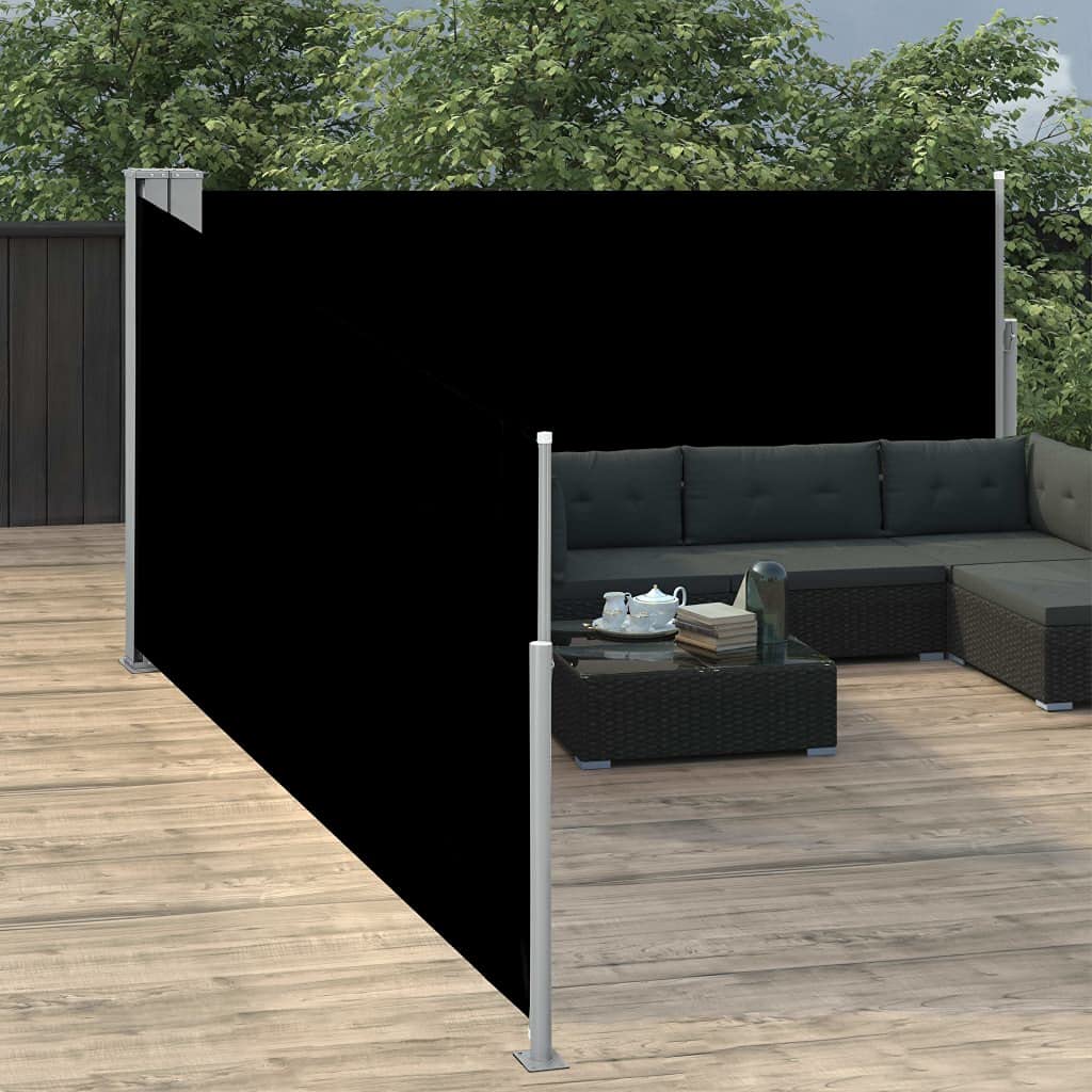 vidaXL Toldo Lateral retráctil Negro 100x1000 cm