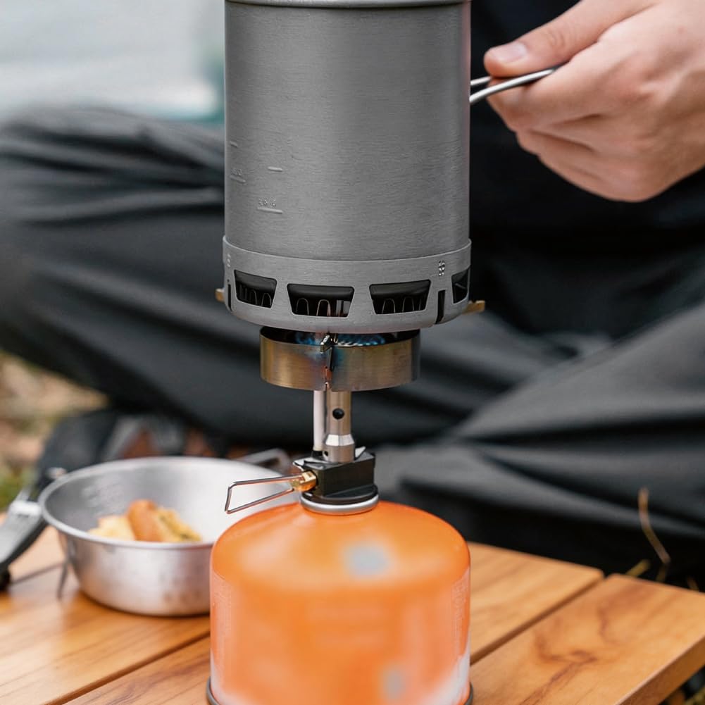 DASIAUTOEM Kubek tytanowy na kemping, 600 ml, ultralekki garnek kempingowy, outdoorowy piknik, wędrówki, naczynia tytanowe ze składanym uchwytem, wytrzymałe i odporne na wysokie temperatury, idealne