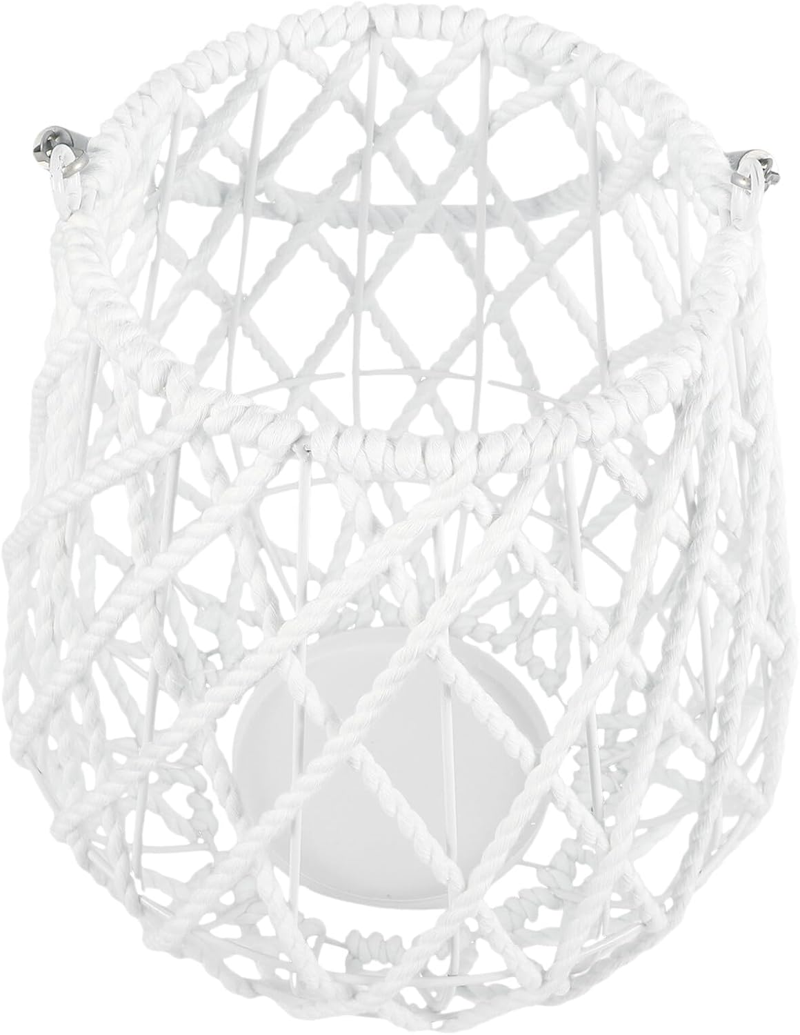 Luxshiny Woven Candle Lantern Hanging Decorative Candlestick Holder Vintage Woven Lantern Centerpiece for Tea Room Living Room Garden Patio Ambient Lighting