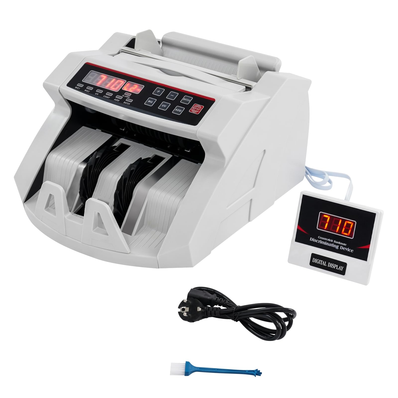 Contapoldi portatile multinazionale, indicatore LED, bianco 220 V, funzionalità 2 in 1, per negozi, centri commerciali