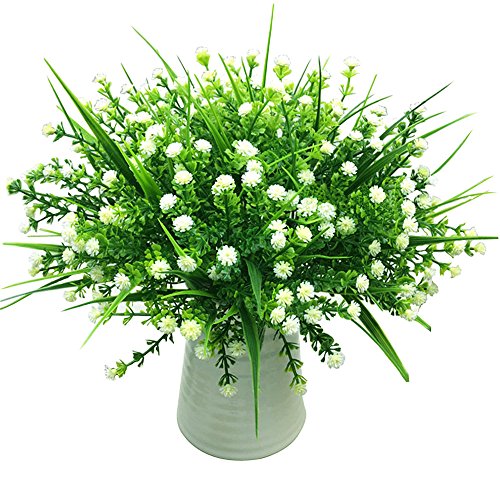 SFTlite Artificial Flowers 6 Bundles White Gypsophila Artificial Plants Floral Arrangement Bouquet Filler-Ideal For Indoor Outside Home Garden Office Table Verandah Decoration Party Wedding Showing