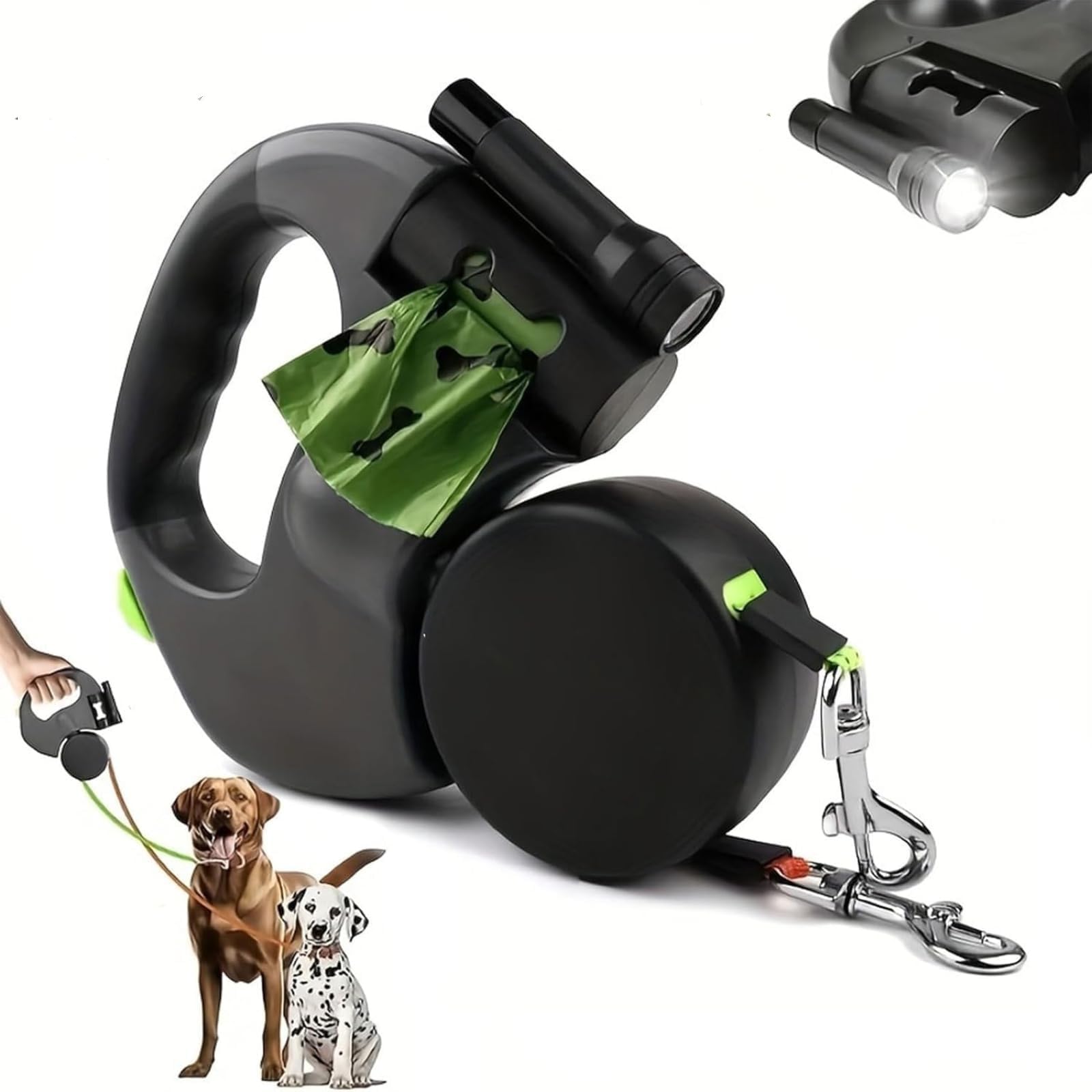 Laisse Double pour 2 Chiens, Laisse Double, Laisse Rétractable De 5 M Pet, À 360° en Enchevêtrement Câble De Sécurité Réfléchissant pour Promenades Nocturnes, Jogging Et Camping avec (Bleu)