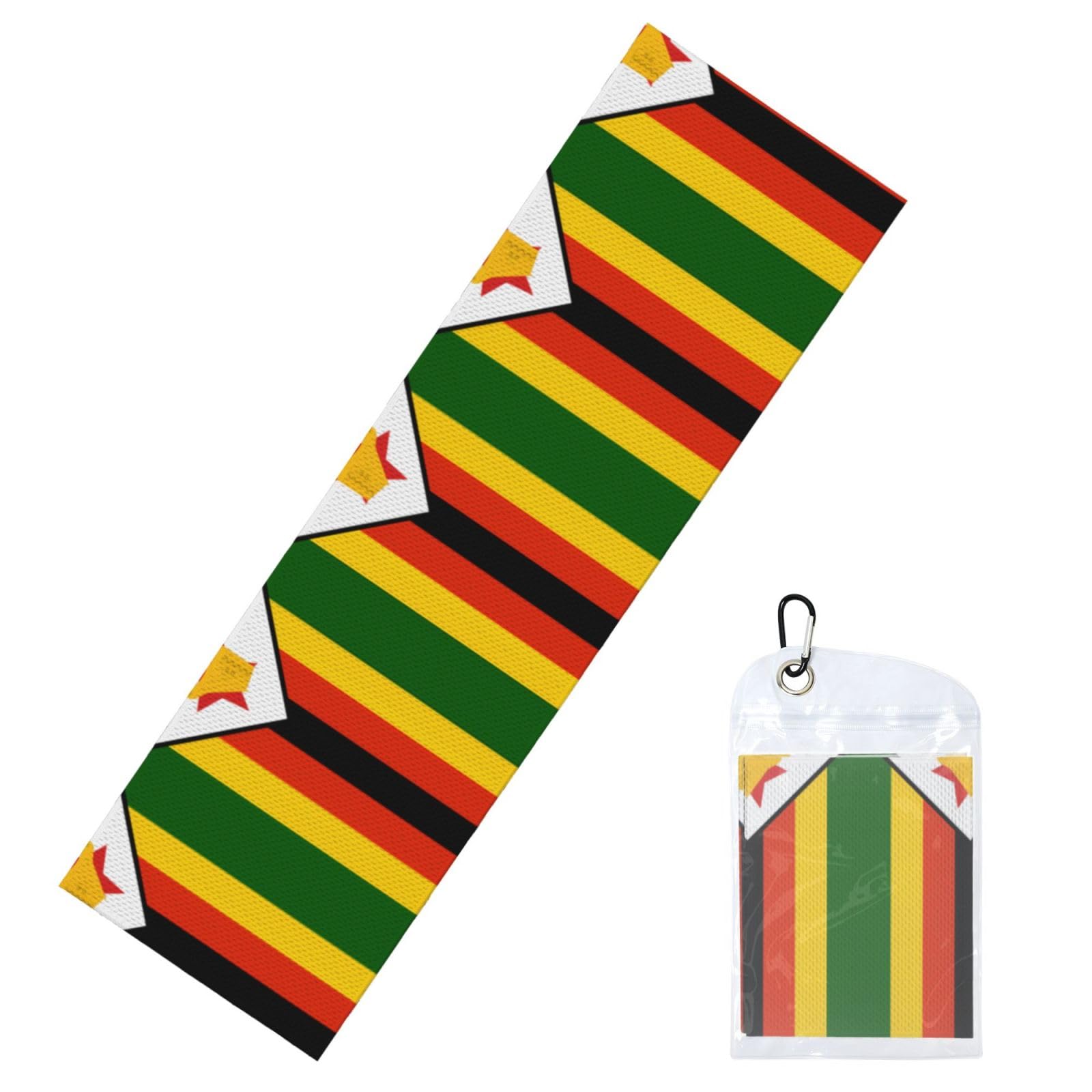 HGIUYDRD Flag of Zimbabwe Print Cooling Sports Towel with PVC Carry Bag for Gym, Beach, Golf and World Cup Events