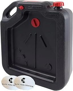 Heavy Duty 16 Qt Fluid Drain Container Stores Upright or Flat, Integrated Handle, Extended Design