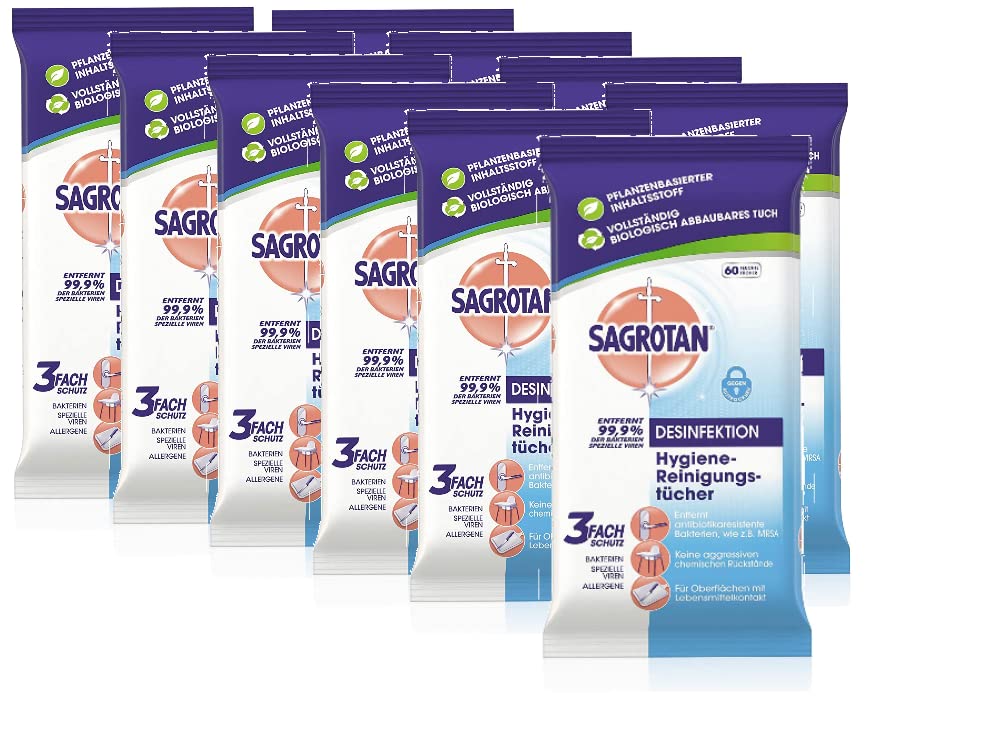 Sagrotan Hygiene-Reinigungstücher 10x60 Stück