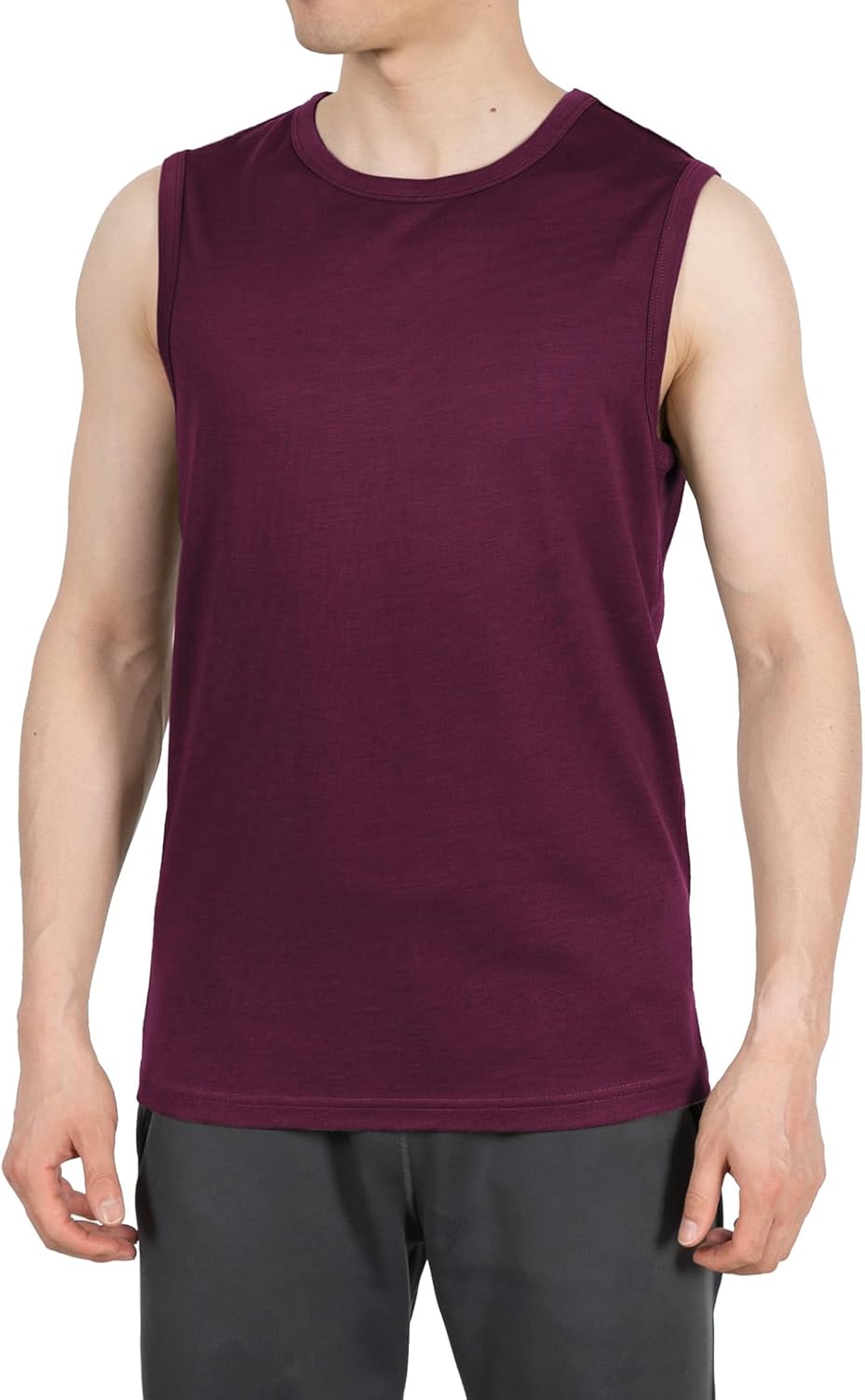 SHEEP RUN 100% Merino Wool Tank Top Men's Lightweight Wicking Breathable Workout Activewear Shirt
