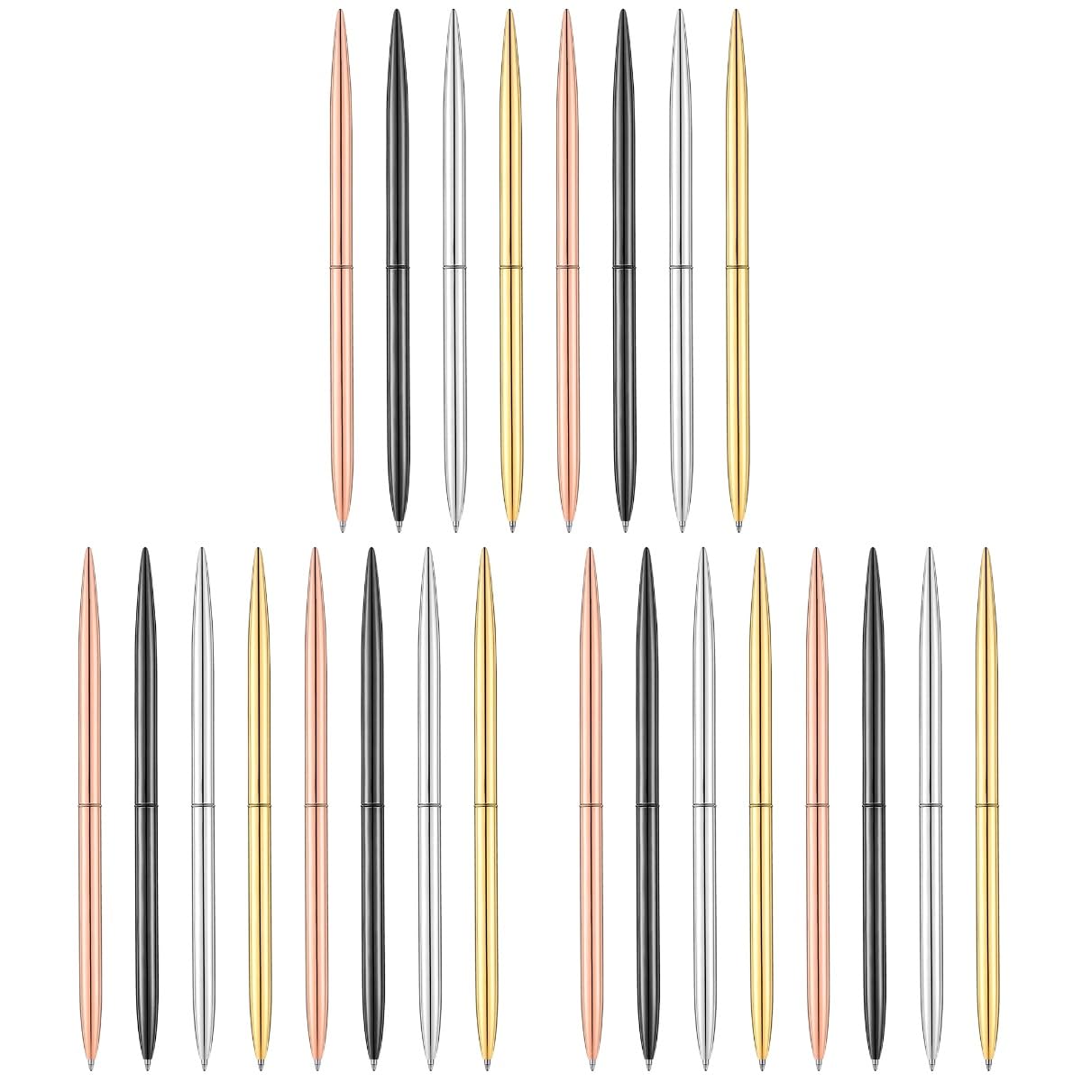 Angoily 24 Nordic Style Metall Kugelschreiber Teiliges Langlebig und Stilvoll Glattes Schreiben Design Tragbar für Schule Büro Farben Je
