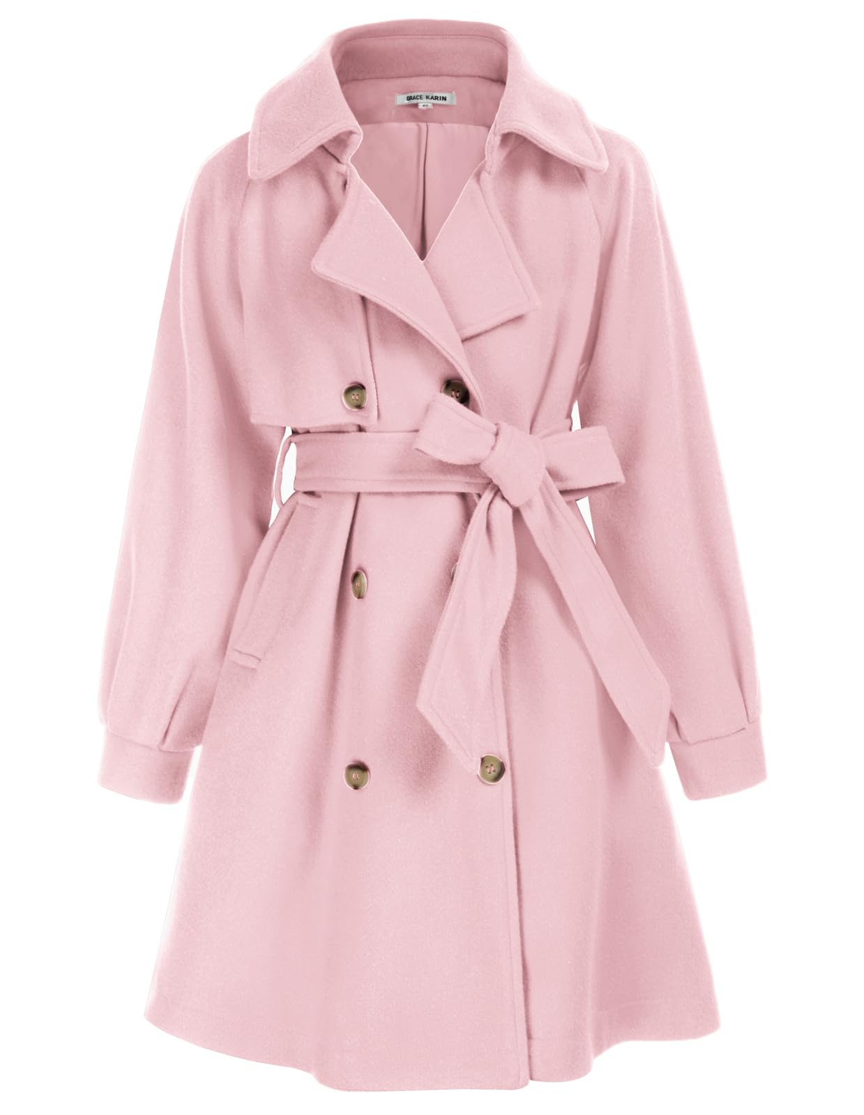 GRACE KARIN Girls Dress Coat Long Trench Belted Winter Coats 6-16Y