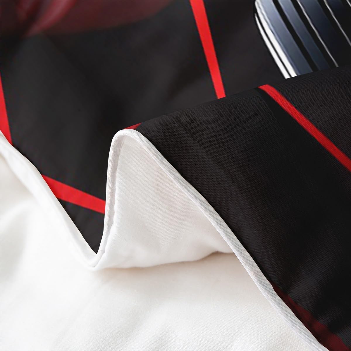 Race Car 100% Cotton Duvet Cover Twin Size Boys Speed Sports Car Comforter Cover for Kids Girls Teens Red Black Bedding Set Breathable Extreme Sports Bedroom Decor Bedclothes