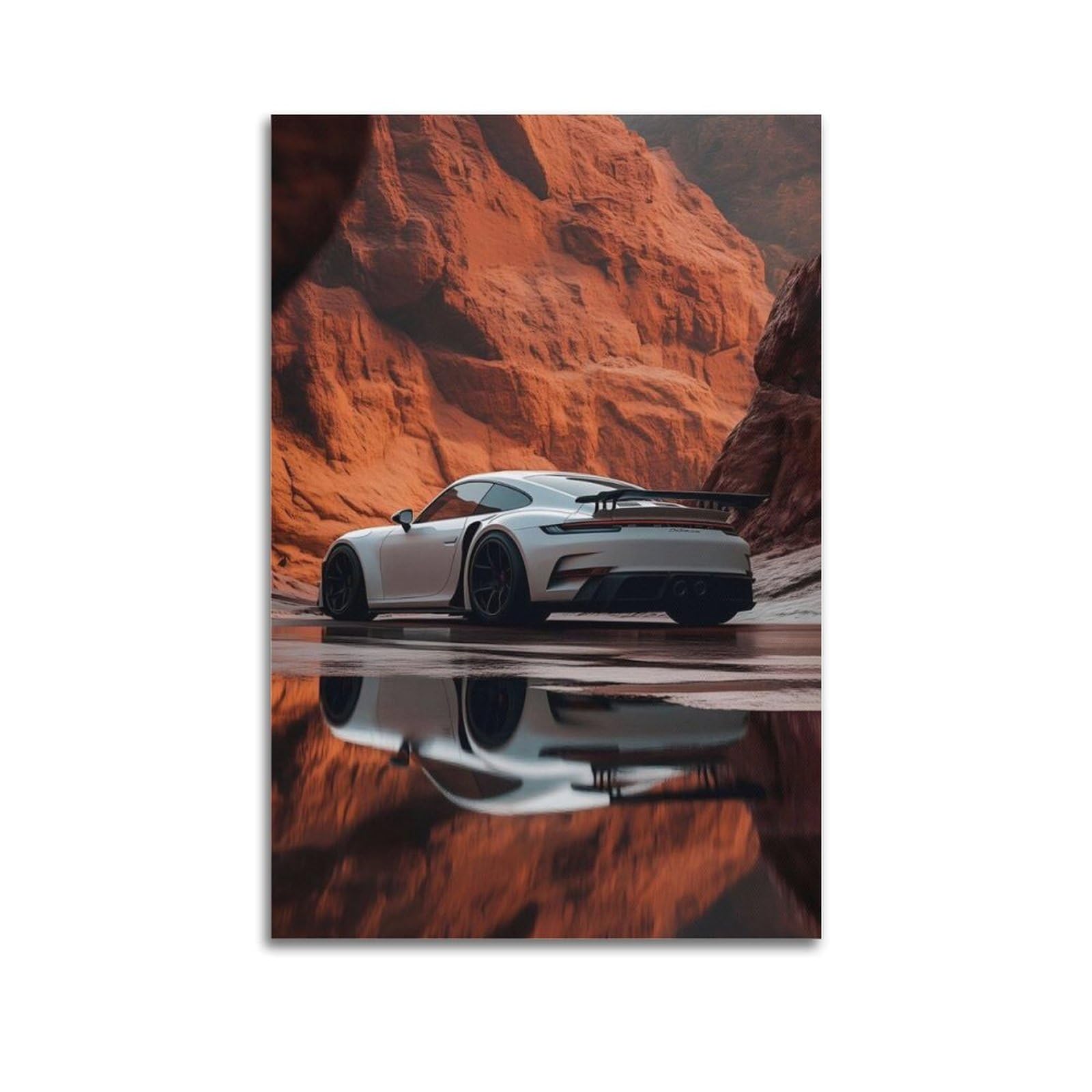 XKUGA German Supercar Poster 911 GT3 992 Performance Racing Modern Decorative Canvas Prints - Ideal Wall Art for Family, Man Cave, Game Room, Boys & Girls Bedroom 20x30inch(50x75cm)