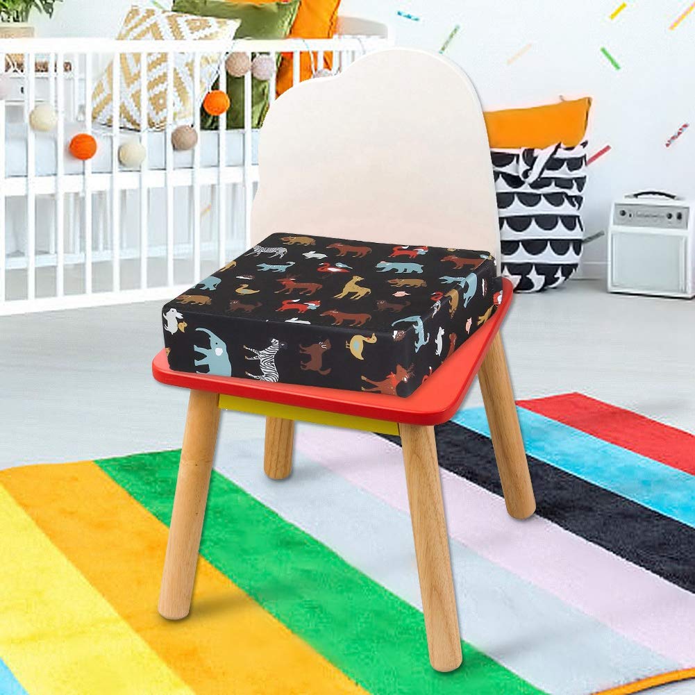 Toddler Seat Cushion Chair Increasing Kids Portable Adjustable Highchair Seat Pads, with Stroller Accessories, for Travel, Theater, Dining Out (Black)