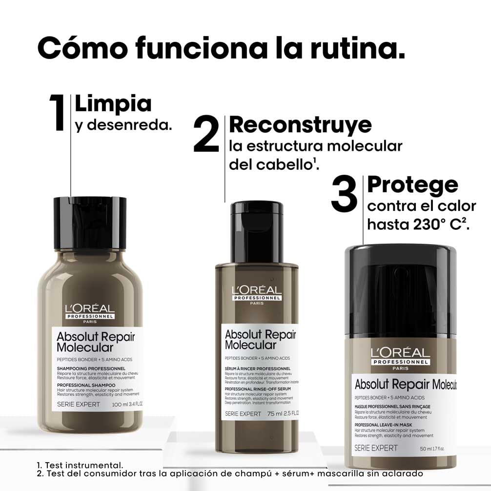 L'Oreal Professionnel Cofre Trio Minis, Rutina Repara y Fortalece a Nivel Molecular, para Todo Tipo de Cabello Dañado, Absolut Repair Molecular