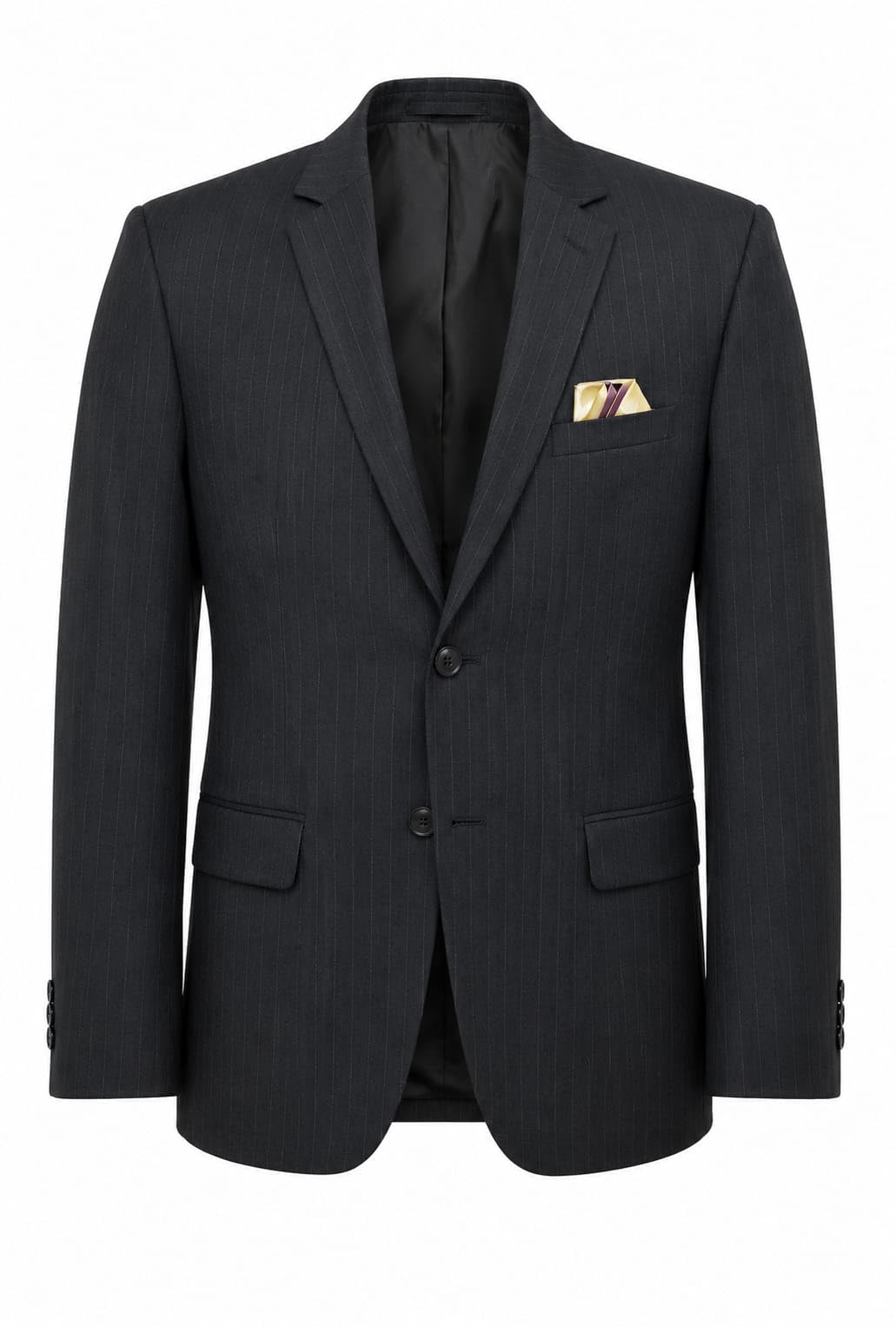 the cj store Men's Dark Charcoal Pinstripe Suit Jacket, 2-Button Blazer-picture-48