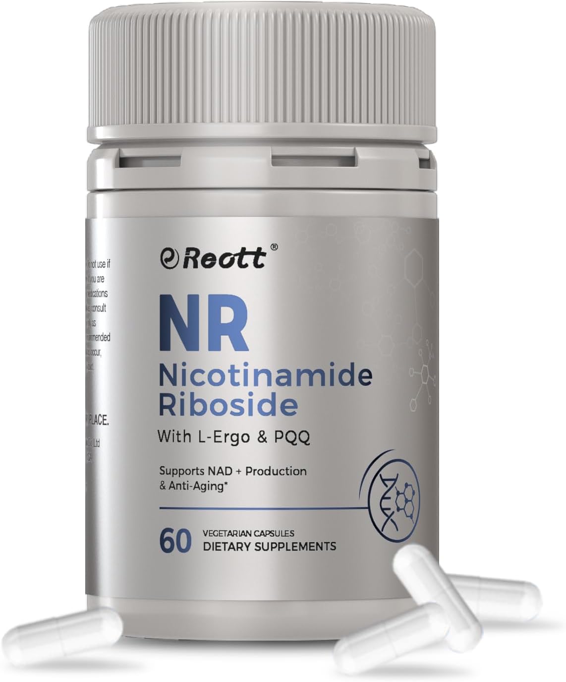 NR Nicotinamide Riboside Supplement 300mg, Supports NAD+ Boosting, 60 Capsules, with L-Ergothioneine and PQQ for Cell Health & Healthy Aging