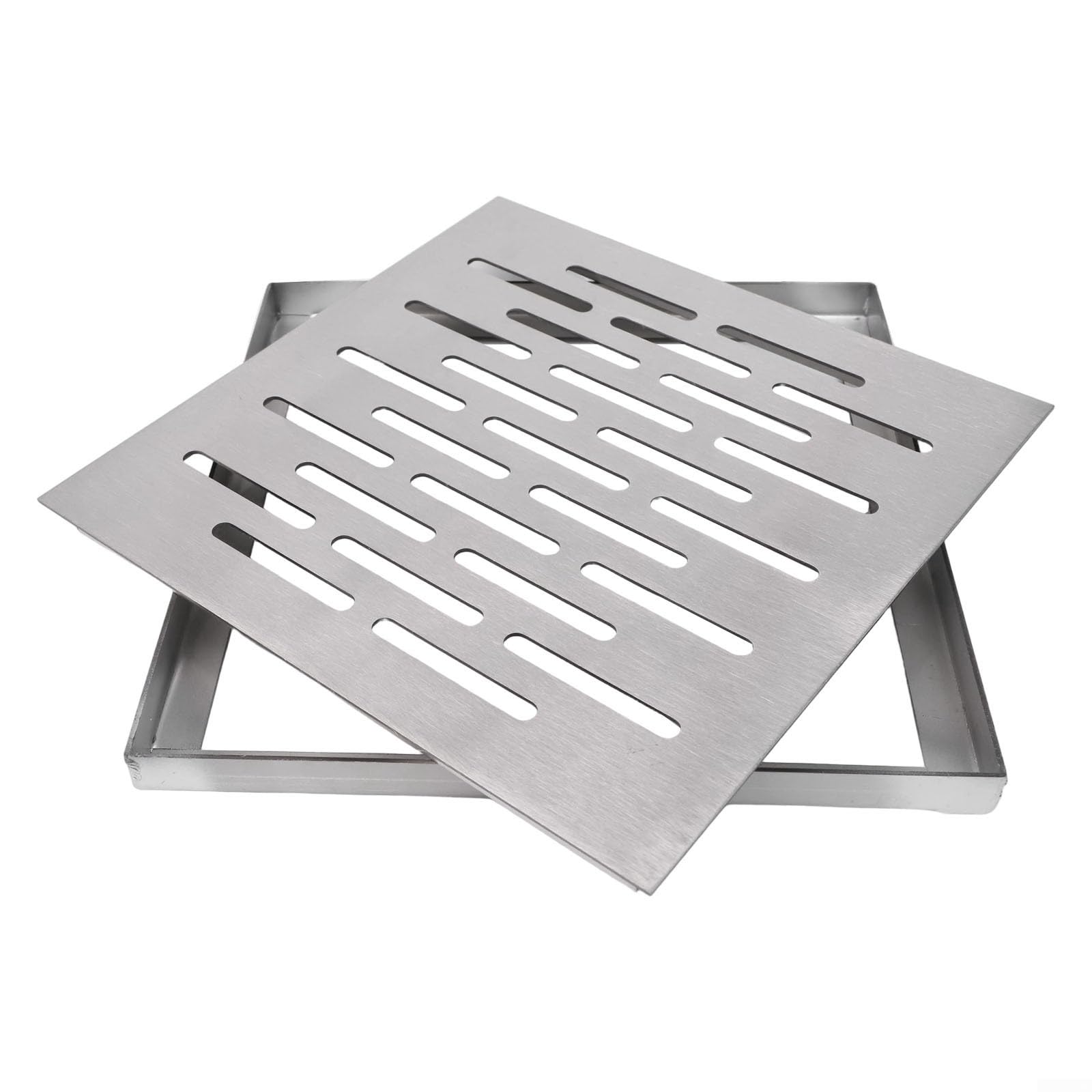 Grille de vidange carrée en acier inoxydable antirouille pour sol de douche extérieur (250 x 250 x 20 mm)