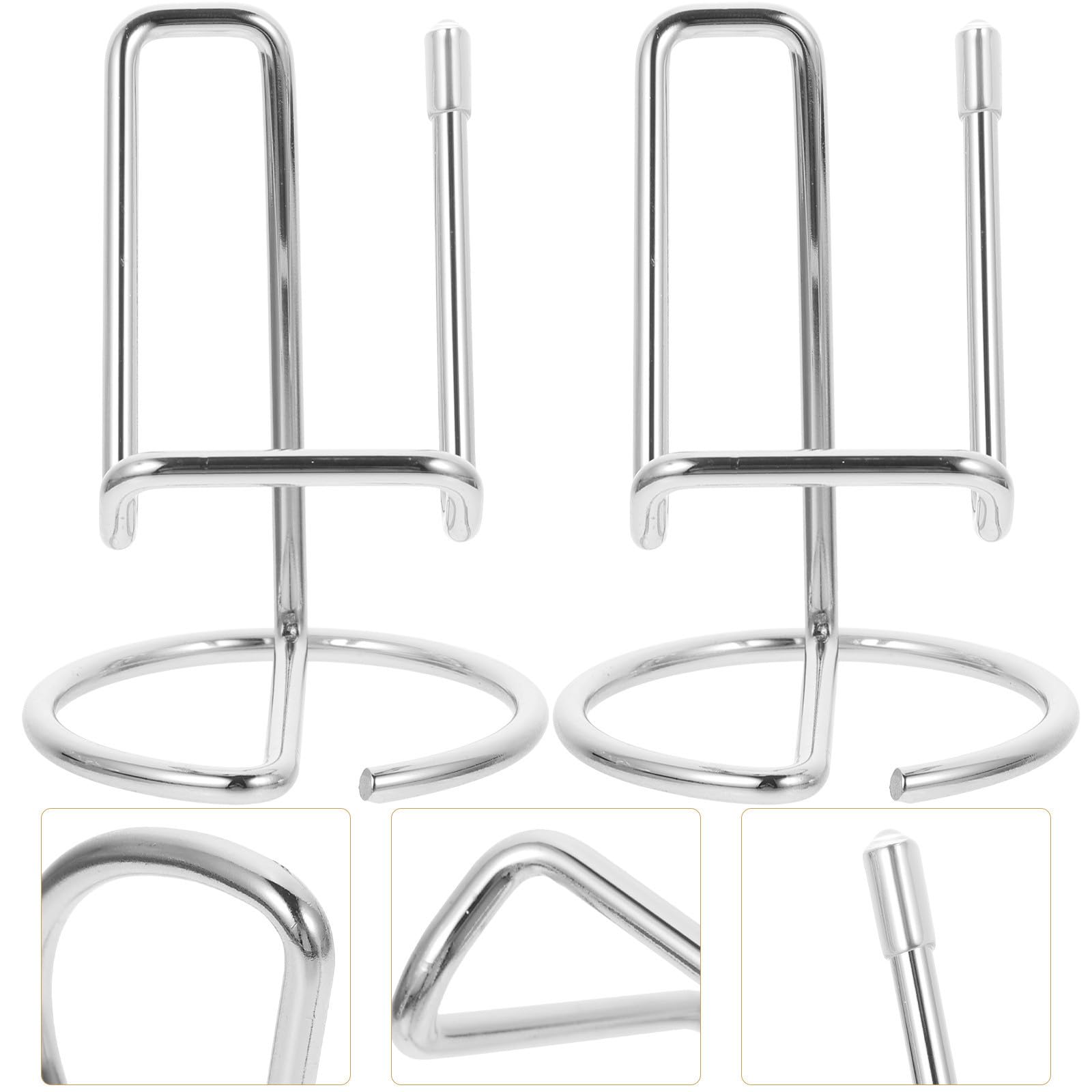 2 Stück-Pack Desktop Handyständer aus Eisen mit Glatten Kanten und Praktischem Design Handyhalterung für Schreibtisch im Büro und Wohnzimmer in Silber