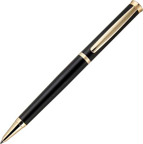 Hugo Boss Bolígrafo mate sofisticado Instrumento de escritura delgado para hombres y mujeres Elegante caja de regalo (negro)