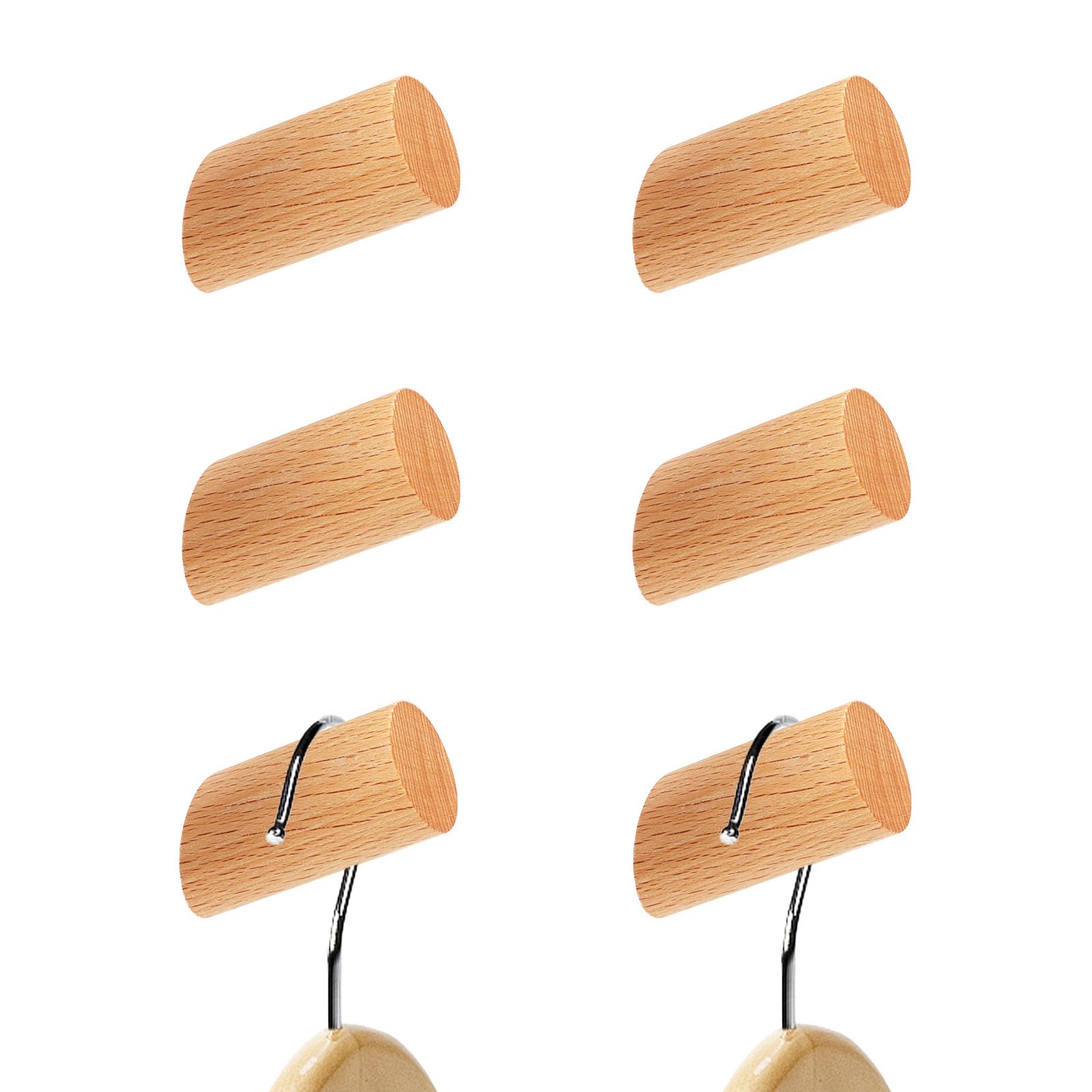 MplehDa Wooden Wall Hooks, Pack of 8 Coat Hooks, Wooden Wall Hooks, Wooden Coat Hooks, Vintage Coat Hooks, Towel Hooks, Wooden Hooks, Wall Wooden Hooks, Wardrobe for Bedroom, Living Room