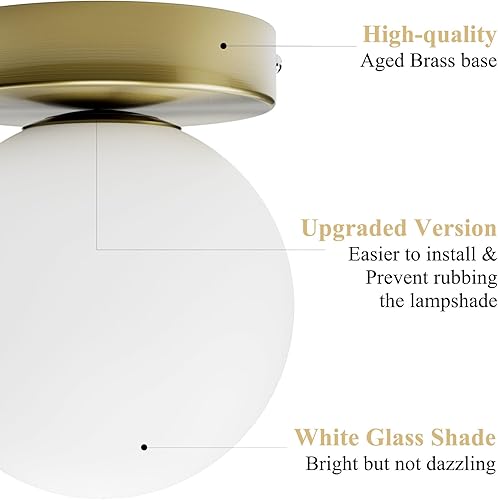 Miniatura 7 de Juego de dos apliques de pared de globo de latón envejecido, apliques de pared vintage de mediados de siglo, lámpara de pared de latón para baño,
