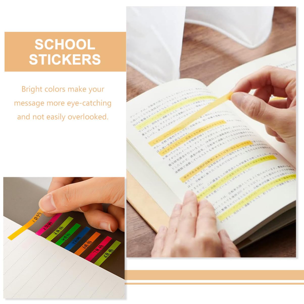 NUOBESTY 3 Sätze Satzmarkierungen Bookmarks Lesezeichen Textmarkierer Whiteboard-marker Trocken Abwischbar Textmarker Klebrige Seitenflags Highlight-streifen Das Haustier 15 Blatt * 3