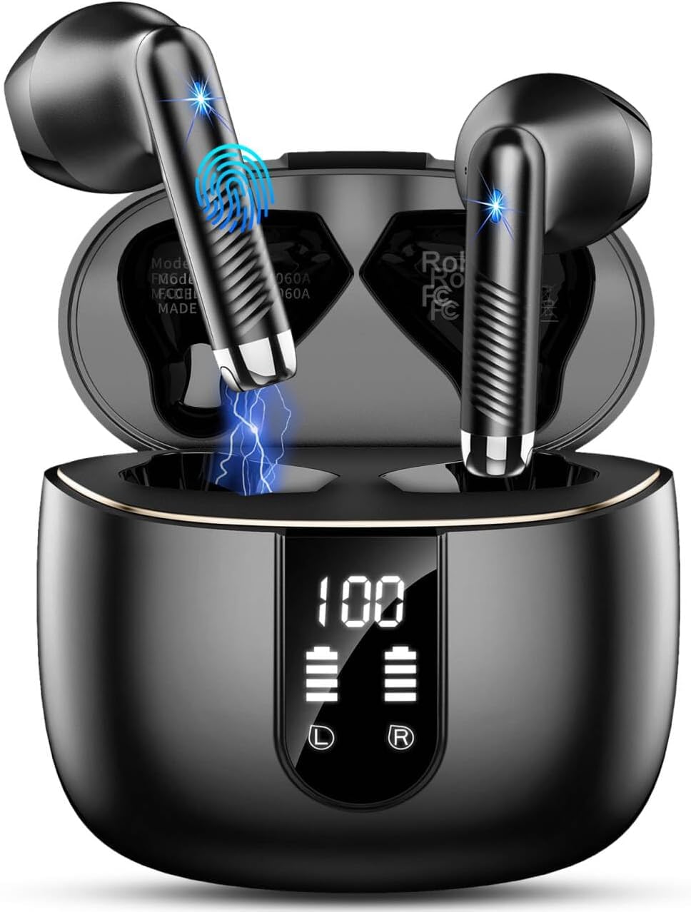 Auriculares Inalámbricos Bluetooth, Auriculares Bluetooth 5.4 HiFi Estéreo, 56H Cascos Inalambricos Bluetooth con ENC Reducción de Ruido, Pantalla LED, USB-C, Control Táctil, IP7 Impermeable Audifonos — view 10