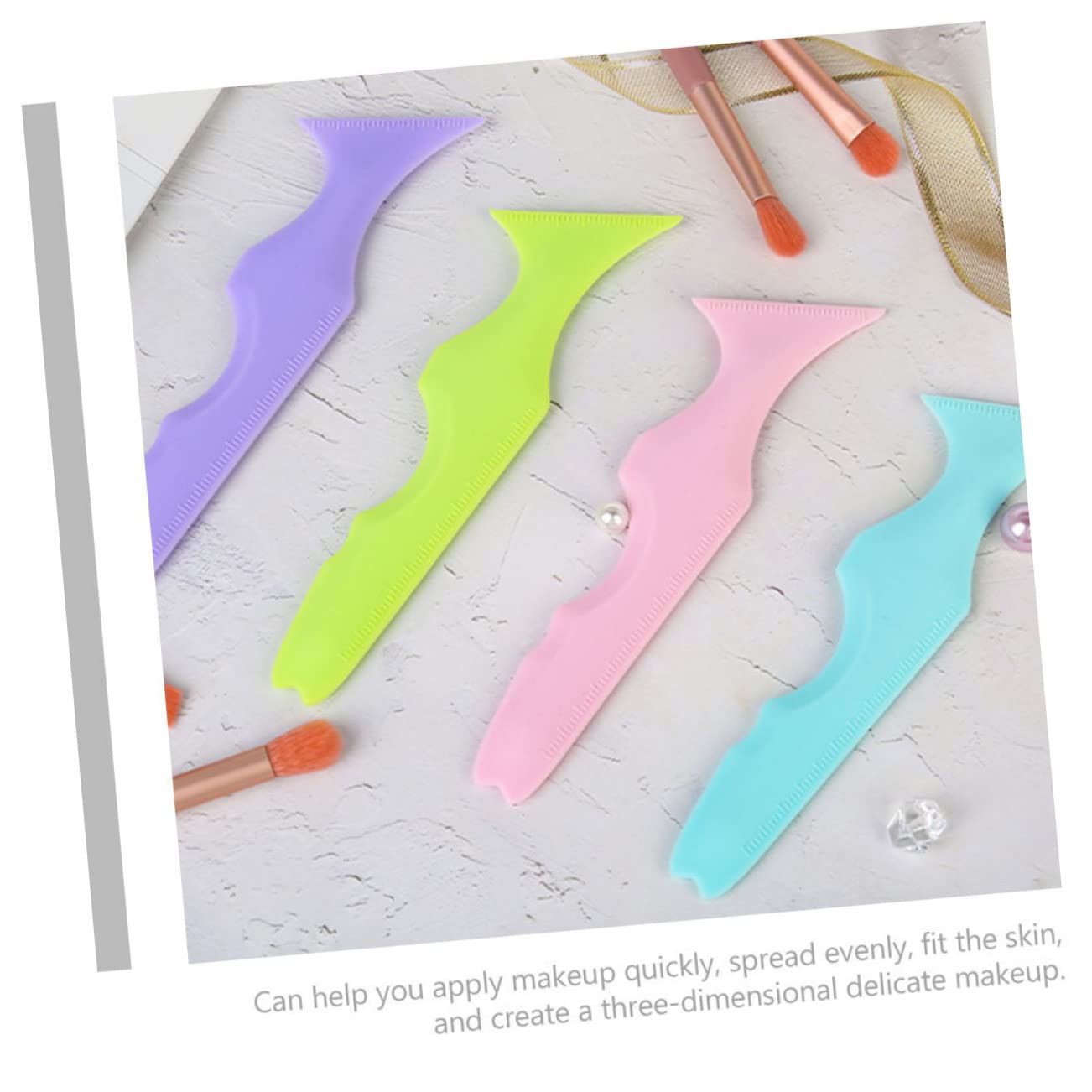 FRCOLOR 6 stencil per il trucco in silicone aiutano a guidare le sopracciglia, bobine per ciglia, stampi in silicone per eyeliner, stencil guida per eyeliner