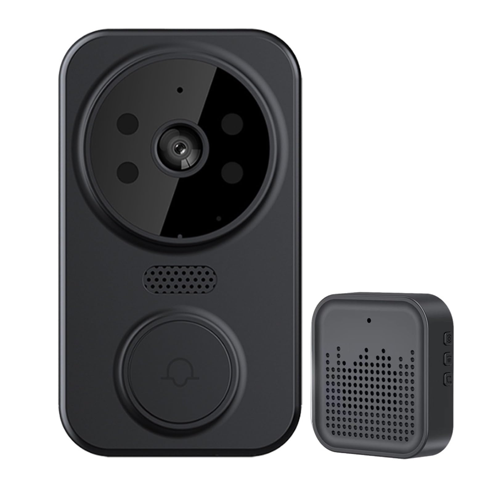 Bjdfge Black Wifi Smart Video Doorbell Camera Night Vision Wireless Visual Intercom Intelligent Indoor Outdoor Surveillance(Black)