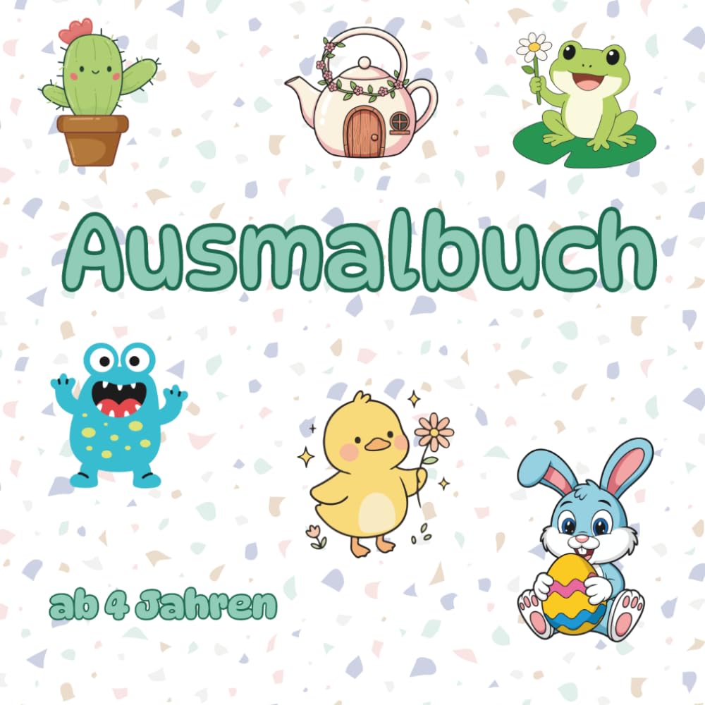 Ausmalbuch für Kinder ab 4 Jahren für kunterbunten Malspaß: 50 Ausmalvorlagen | Kreativität und Feinmotorik | einseitig gedruckt