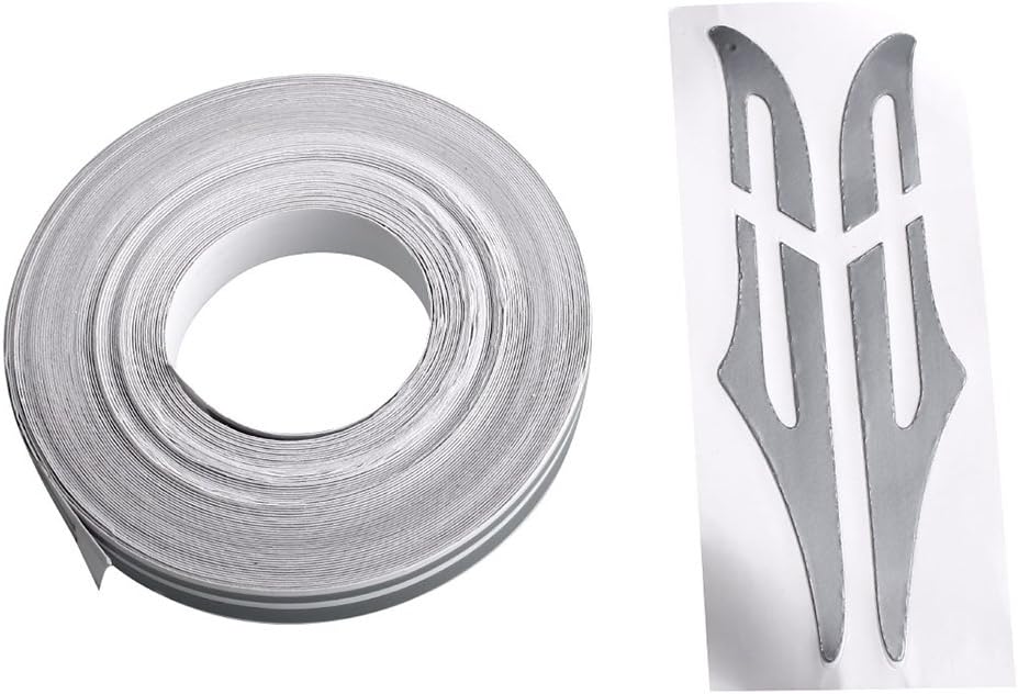 VORCOOL Pinstripe Tape Decal Steamline Pinstripetape for Cars (Sliver)